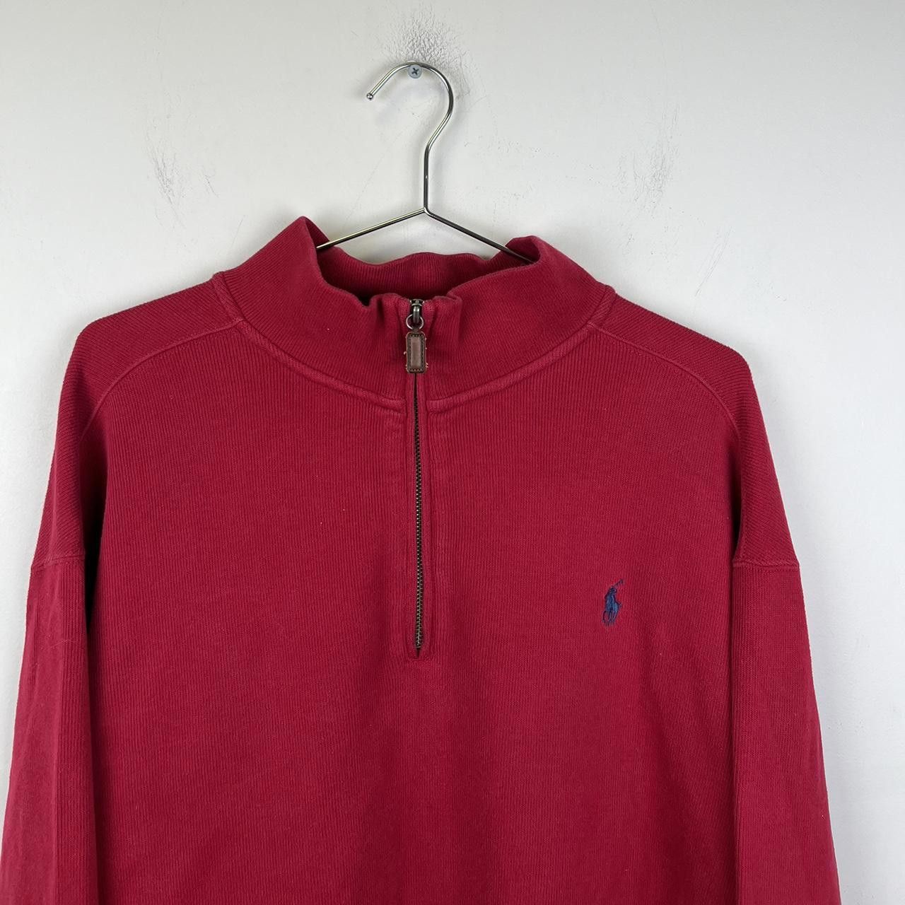 Polo Ralph Lauren Polo Ralph Lauren 1/4 Zip Pullover - Vintage Red Size US XXL / EU 58 / 5 - 2 Thumbnail
