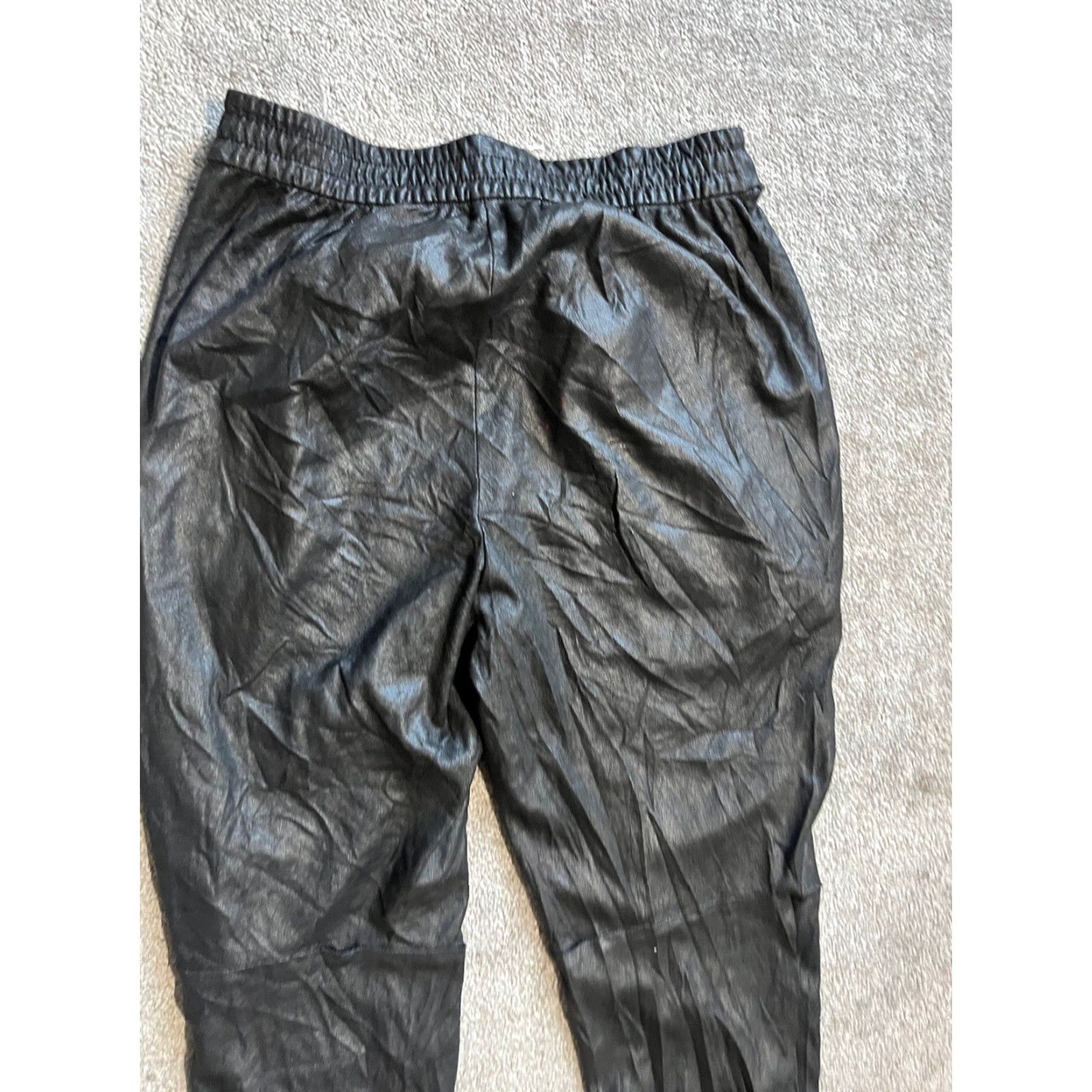Bcbgmaxazria BCBGMAXAZRIA Pants Womens XS Black Faux Leather Pull On Joggers Sweatpants - Casual Size 26" / US 2 / IT 38 - 4 Thumbnail