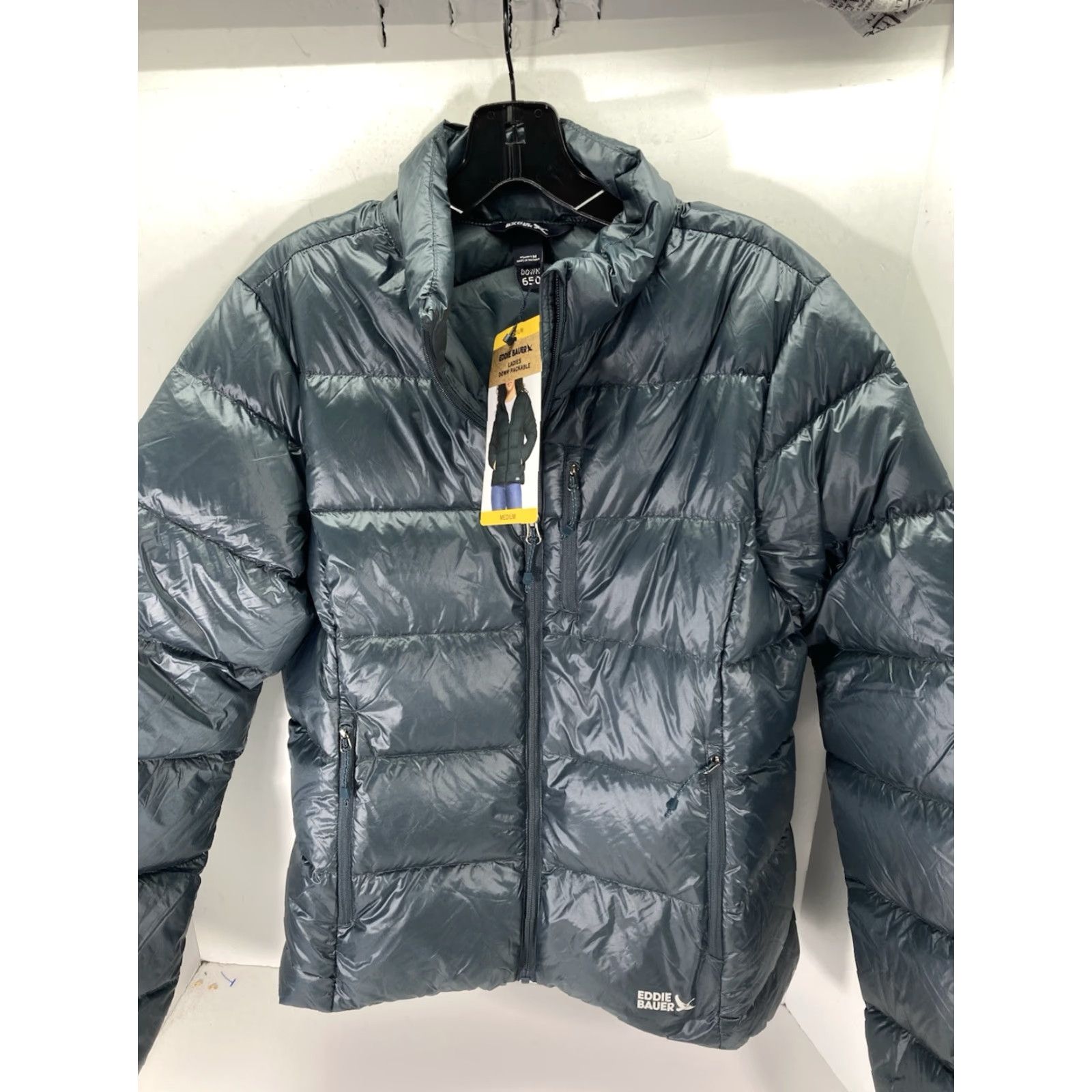 Eddie Bauer VINTAGE Eddie Bauer Down Puffer Jacket Coat Women Medium Green Full Zip Packable Size M / US 6-8 / IT 42-44 - 2 Thumbnail