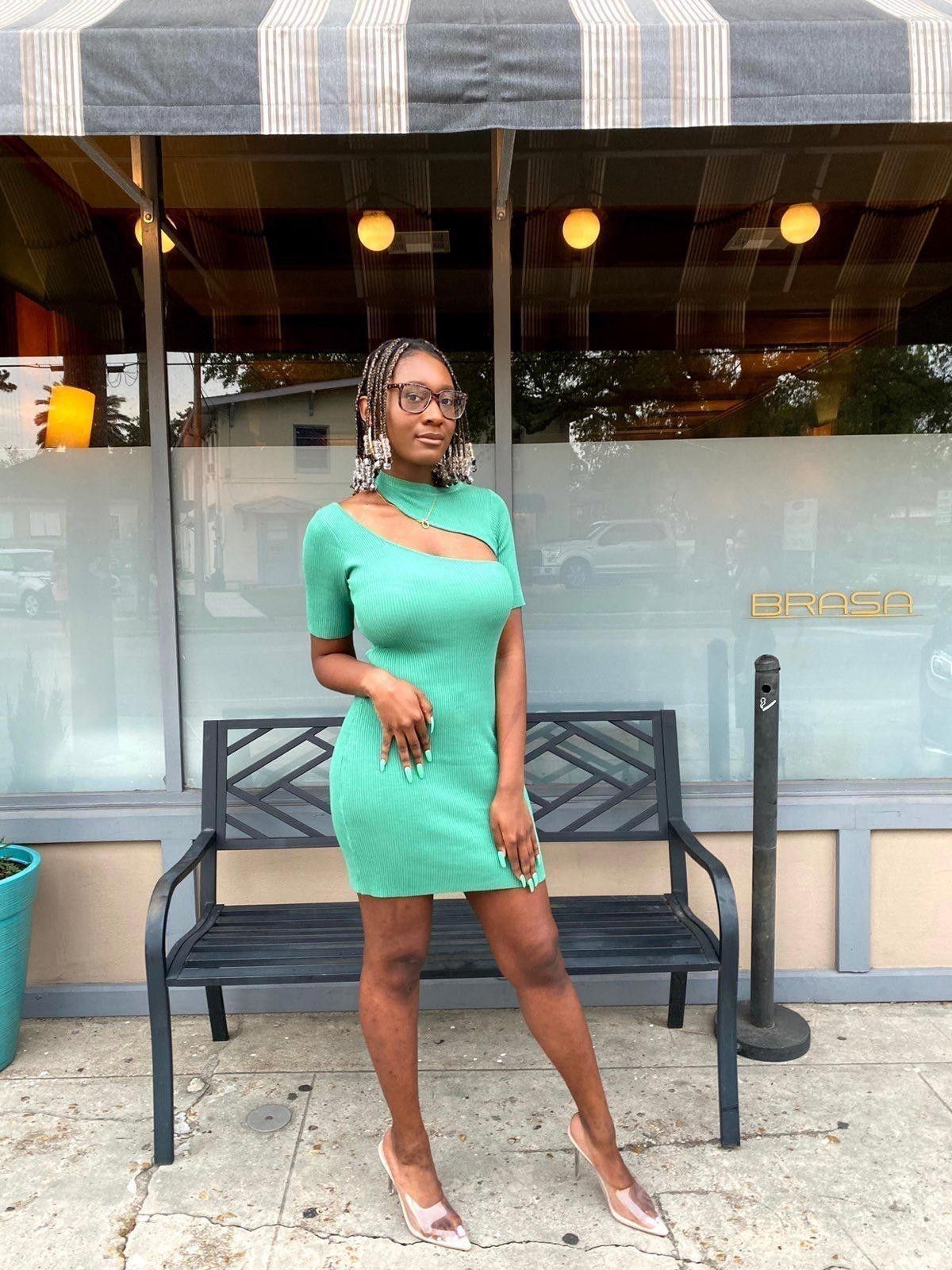 Fashion Nova Giuliana Sweater Mini Dress - Green Size M / US 6-8 / IT 42-44 - 2 Thumbnail