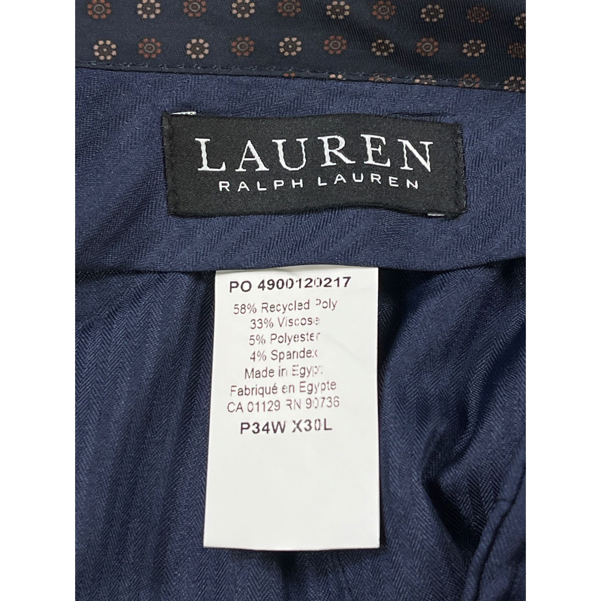 Lauren Ralph Lauren Lauren Ralph Lauren Mens Navy Ultraflex Classic Fit Dress P Size US 34 / EU 50 - 5 Thumbnail