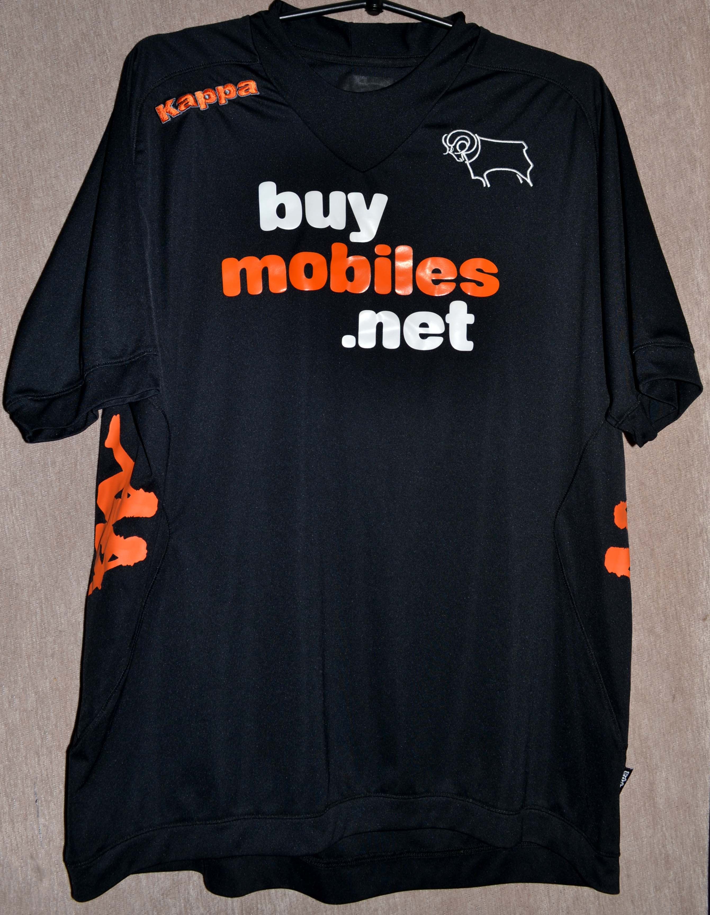 Kappa Derby County FC 2012 2013 Away T-Shirt Kappa Jersey Size US XL / EU 56 / 4 - 1 Thumbnail