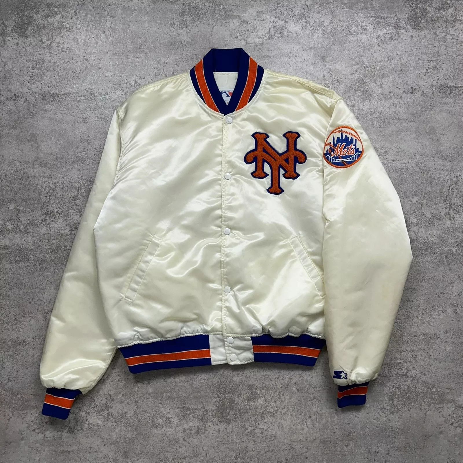 MLB × Starter × Vintage ARE VTG 90s MLB NEW YORK METS SATIN JACKET MADE IN USA Size US XL / EU 56 / 4 - 1 Thumbnail