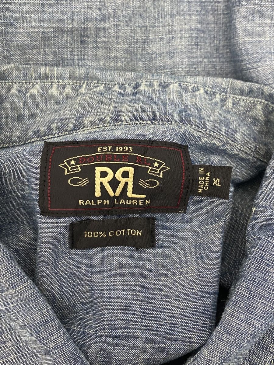 RRL Ralph Lauren 2000's Double RL Chambray Shirt Size US XL / EU 56 / 4 - 2 Thumbnail