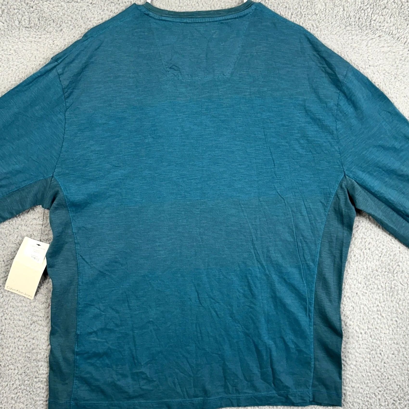 Calvin Klein Calvin Klein Jeans T-Shirt Long Sleeve Tee Men 2XL Teal Crewneck Long Sleeve NEW Size US XXL / EU 58 / 5 - 3 Thumbnail