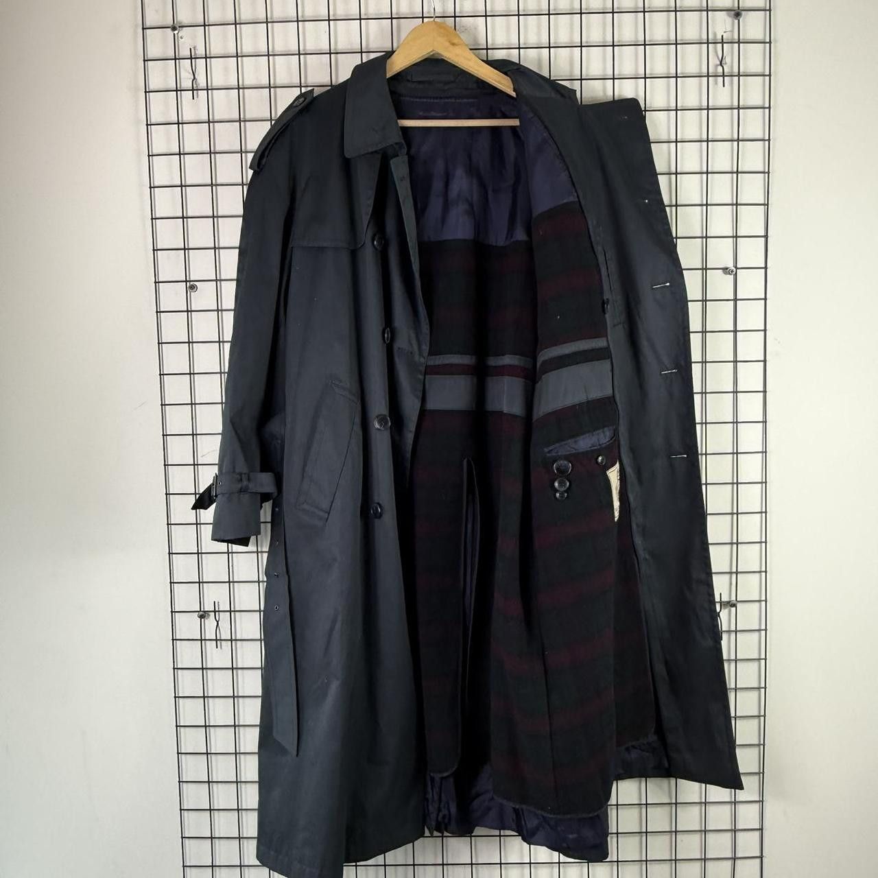 Vintage Trench Coat Navy Vintage With Wool Lining Retro Size US L / EU 52-54 / 3 - 3 Thumbnail