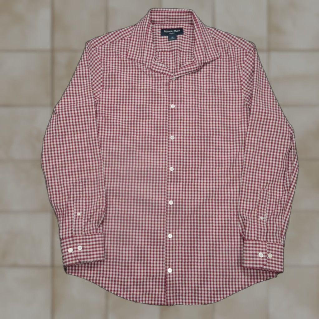Mizzen+Main Mizzen+Main Shirt Mens Large Red White Gingham Check Button-Up Long Sleeve Size US L / EU 52-54 / 3 - 1 Thumbnail