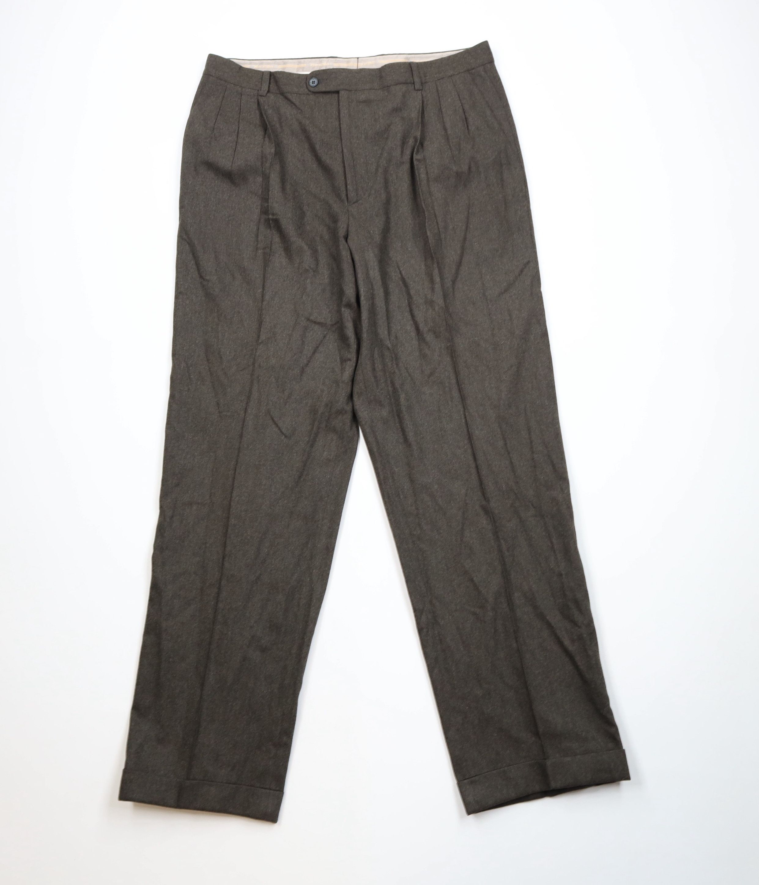 Vintage Vintage 90s Streetwear Cuffed Wide Leg Chino Pants Green Size US 38 / EU 54 - 1 Thumbnail