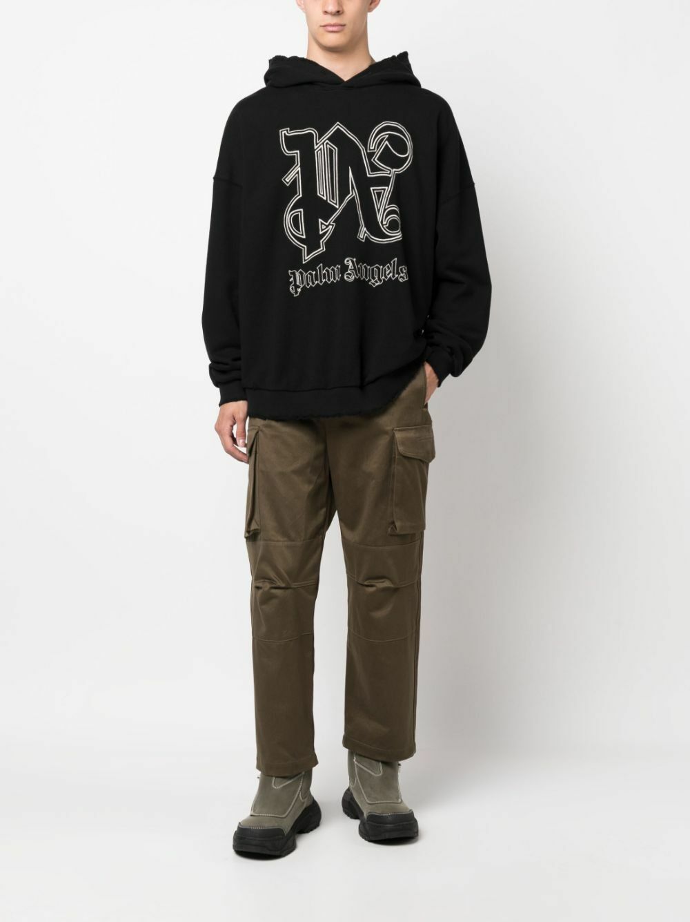Palm Angels o1y0325 Logo Hoodie in Black Size US XL / EU 56 / 4 - 5 Thumbnail