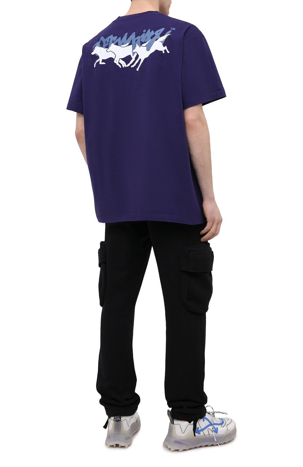 Off-White Blue Running Wolves Logo Oversized T-Shirt Size US XXL / EU 58 / 5 - 3 Thumbnail