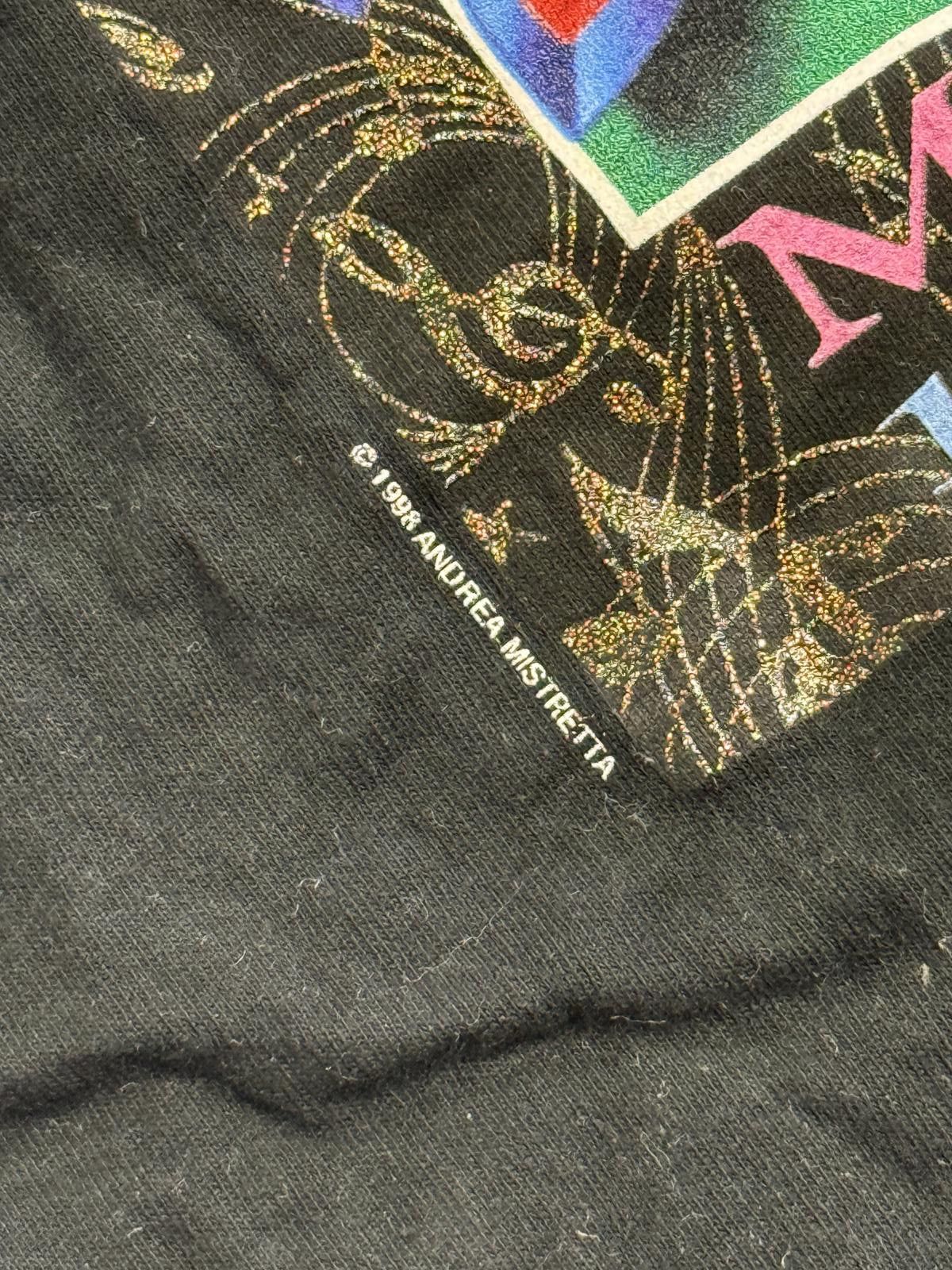 Fruit Of The Loom Vintage Mardi Gras T-shirt 1999 Band of Angels Glitter - M Size US M / EU 48-50 / 2 - 4 Thumbnail