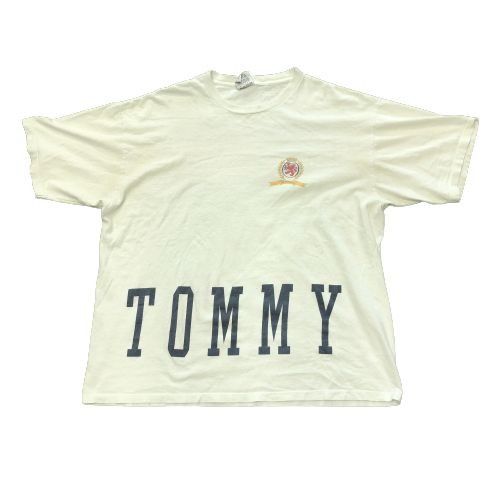 Tommy Hilfiger Vintage Pre-Owned Tommy Hilfiger Crest Large Spellout White Size US XL / EU 56 / 4 - 1 Thumbnail