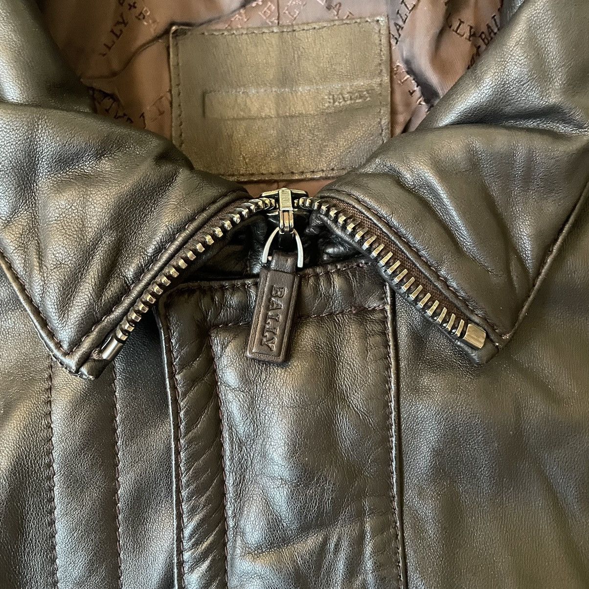 Bally × Vintage Vintage Leather/Lamb Skin Coat Jacket Size US XL / EU 56 / 4 - 4 Thumbnail