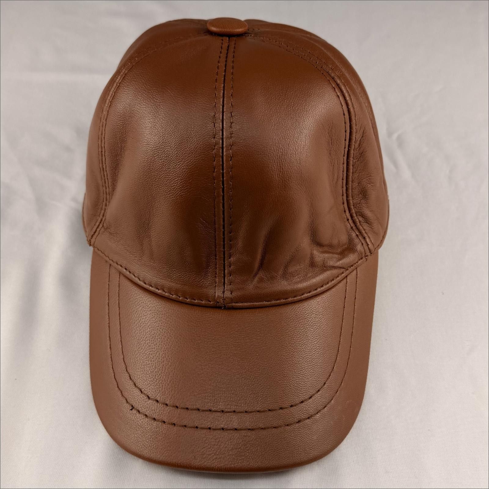 Other NEW Brown Leather Baseball Cap - Premium Hat 087 Size ONE SIZE - 2 Thumbnail