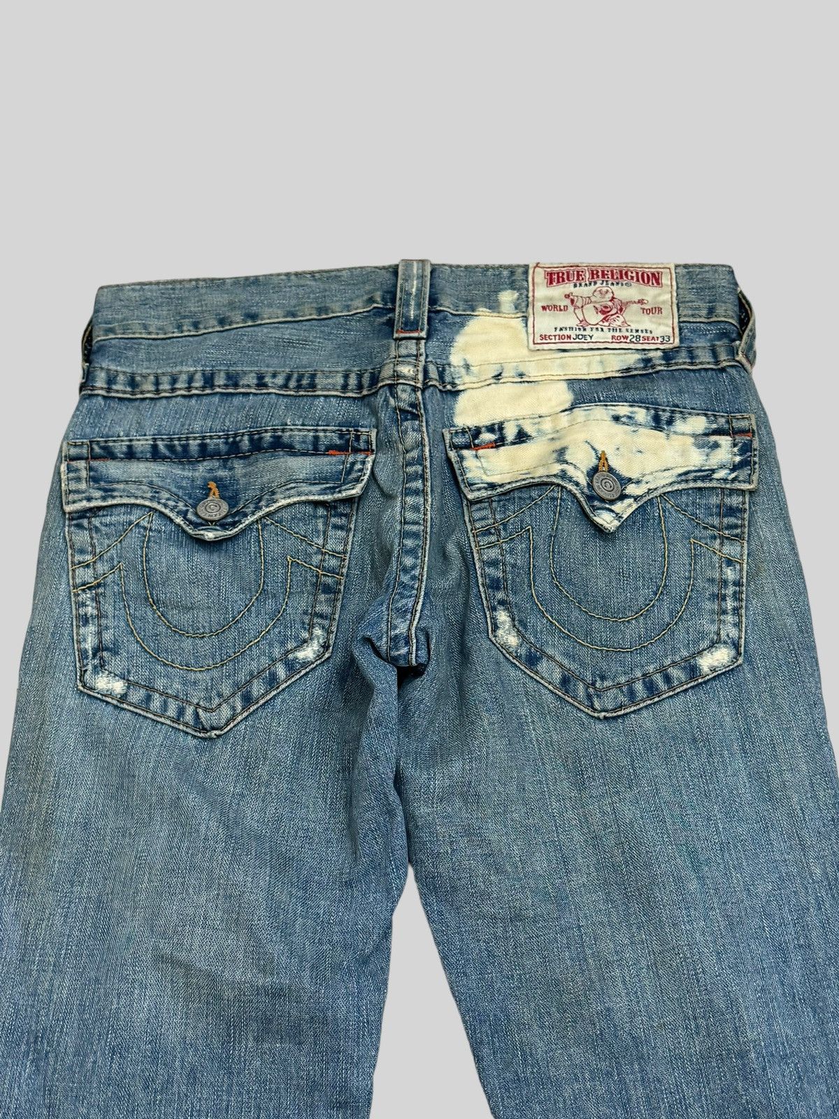 True Religion Vintage Flared TRUE RELIGION Distressed Acid Wash Denim Size US 31 - 14 Thumbnail