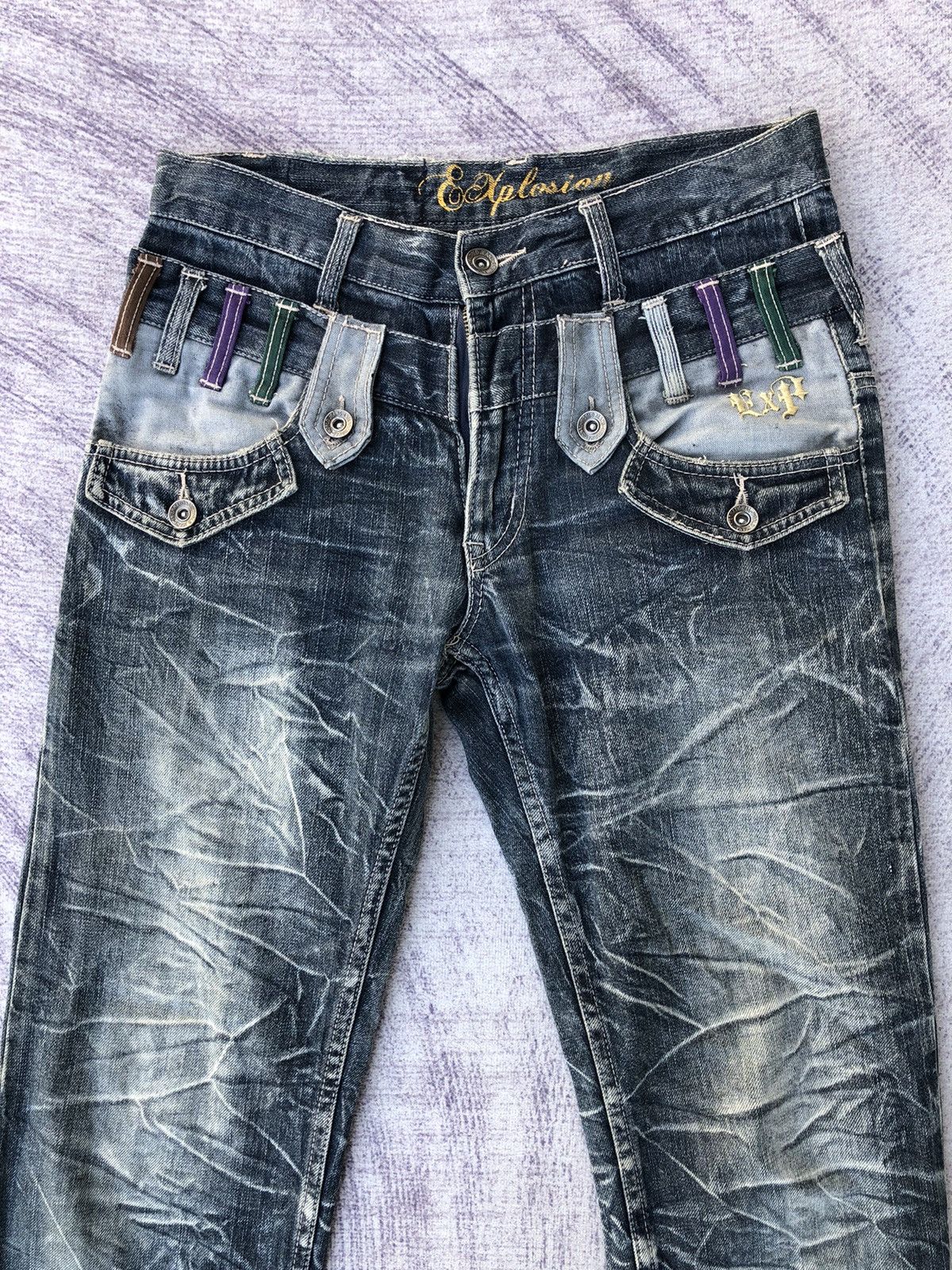 Japanese Brand × Jean Vintage Clothing Double Waist Jeans/Denim Size US 29 - 2 Thumbnail