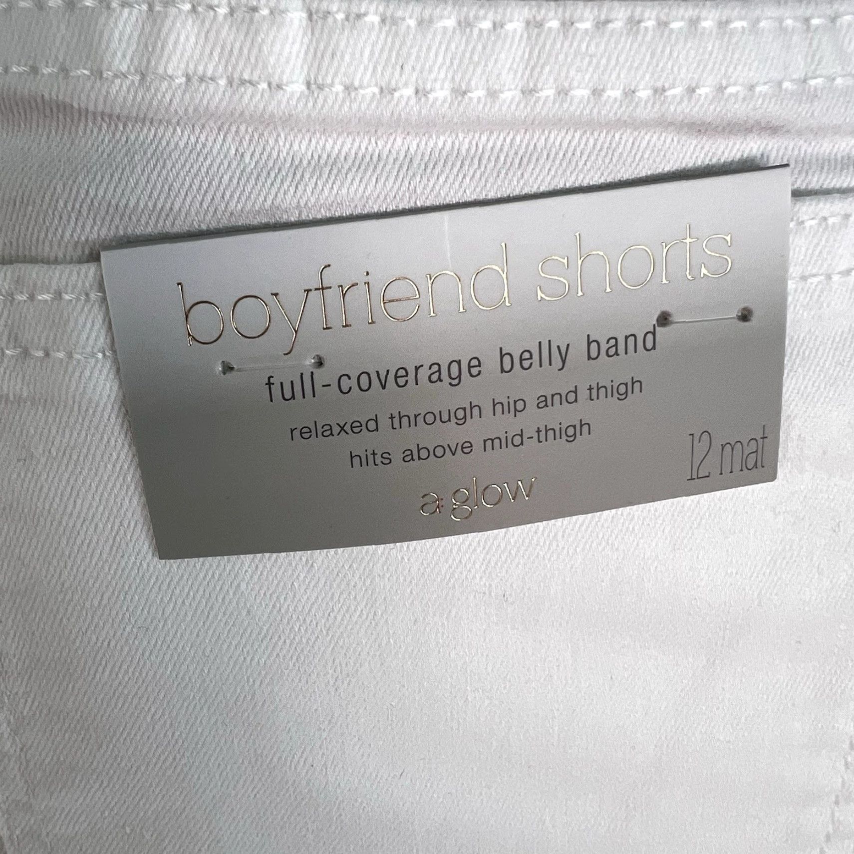 Bell a:glow Maternity Boyfriend Shorts Adult Women White Denim 12 32x5 High Rise Stretch 5-Pocket NWT Size 34" / US 12 / IT 48 - 4 Thumbnail