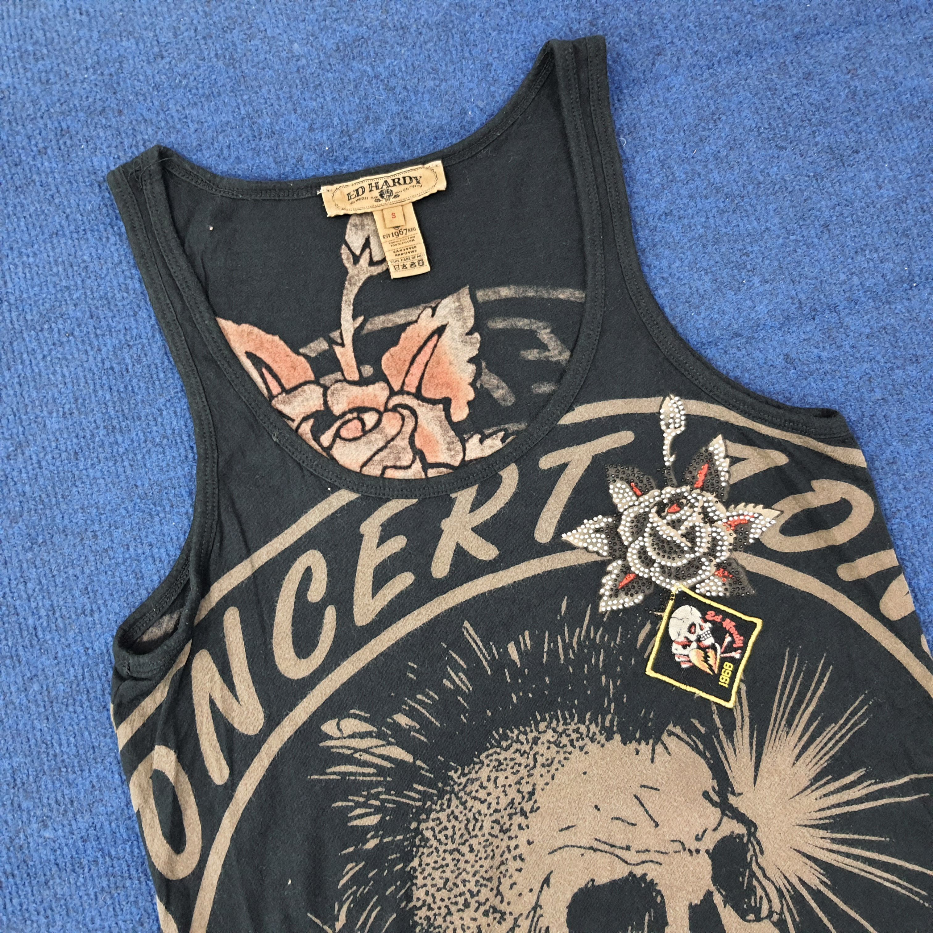 Ed Hardy Vintage Ed Hardy rock the World Sleeveless Tank Top C249N27 Size US S / EU 44-46 / 1 - 2 Thumbnail