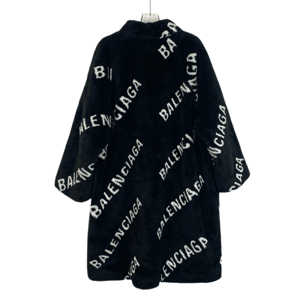 Balenciaga Balenciaga Logo Overcoat Black Allover Print (Size XXS) Size XXS / US 00 / IT 34 - 7 Thumbnail