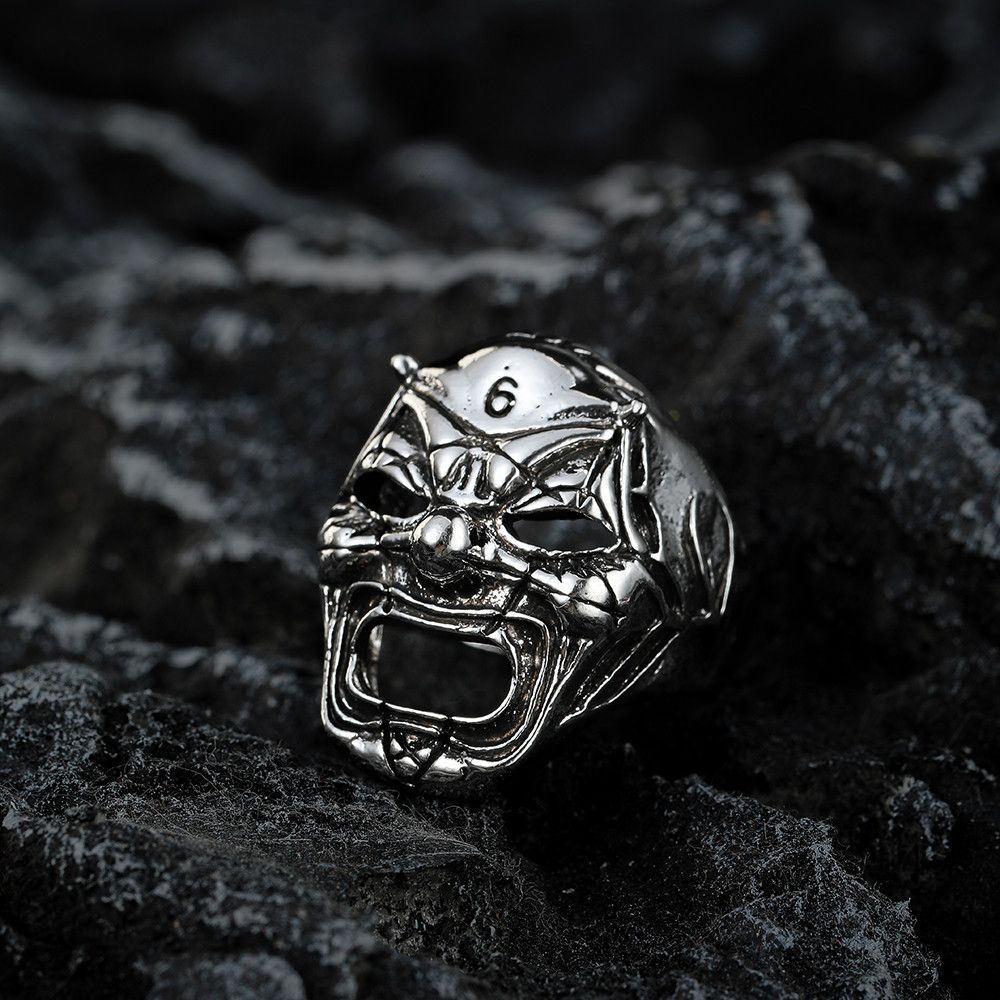 Jewelry × Vintage Resizable Simple Clown Skull Mask Ring Size ONE SIZE - 1 Thumbnail