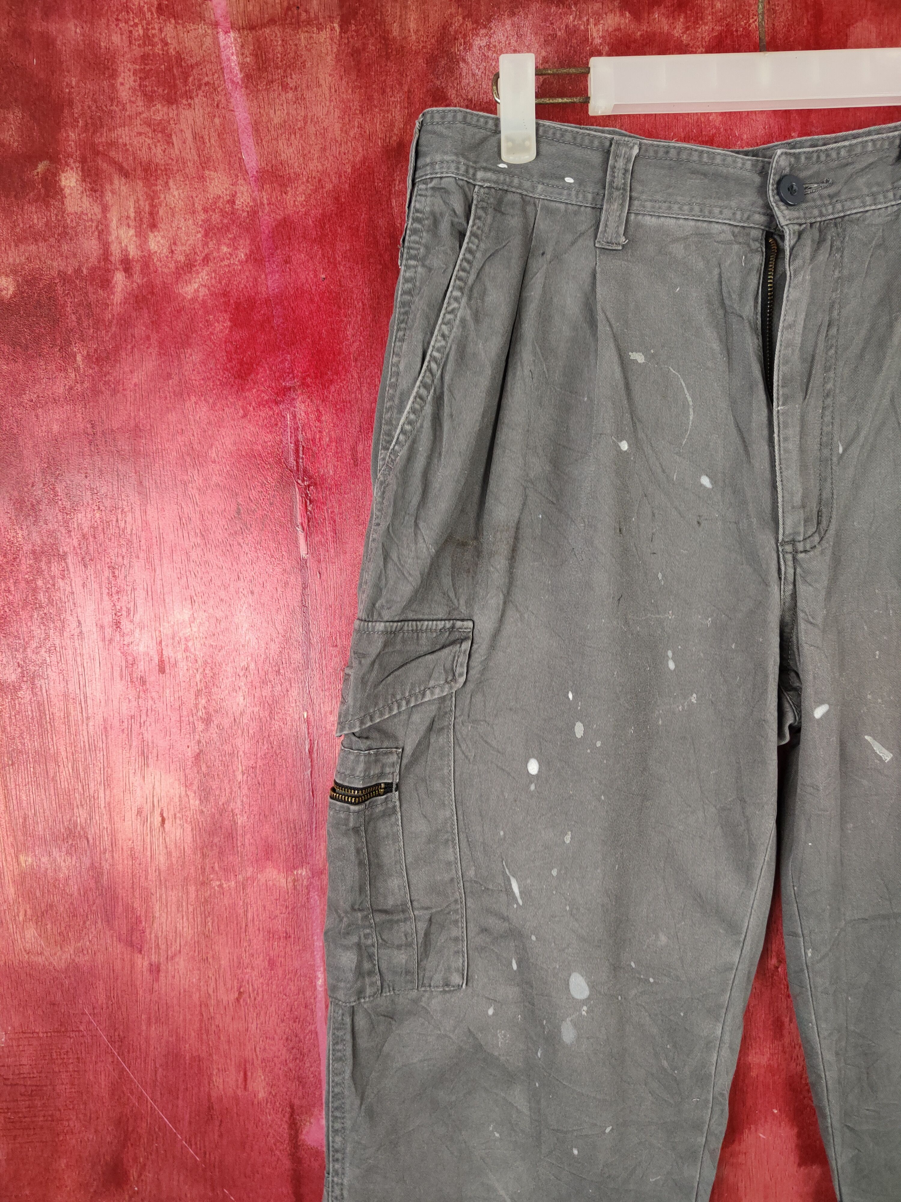Japanese Brand n evolutions Dark Gray Multipocket Cargo Pants #S1281 Size US 33 - 3 Thumbnail