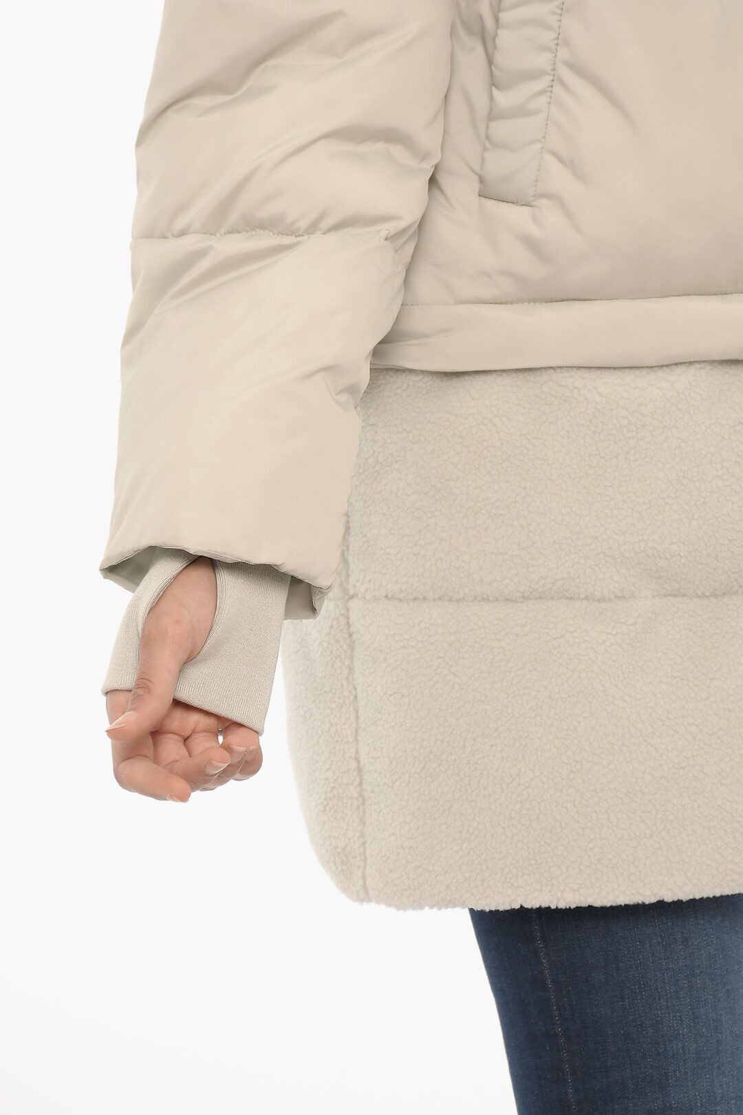 Ugg og1mm0824 Padded Annabeth Jacket with Faux Fur in Ivory Size M / US 6-8 / IT 42-44 - 4 Thumbnail