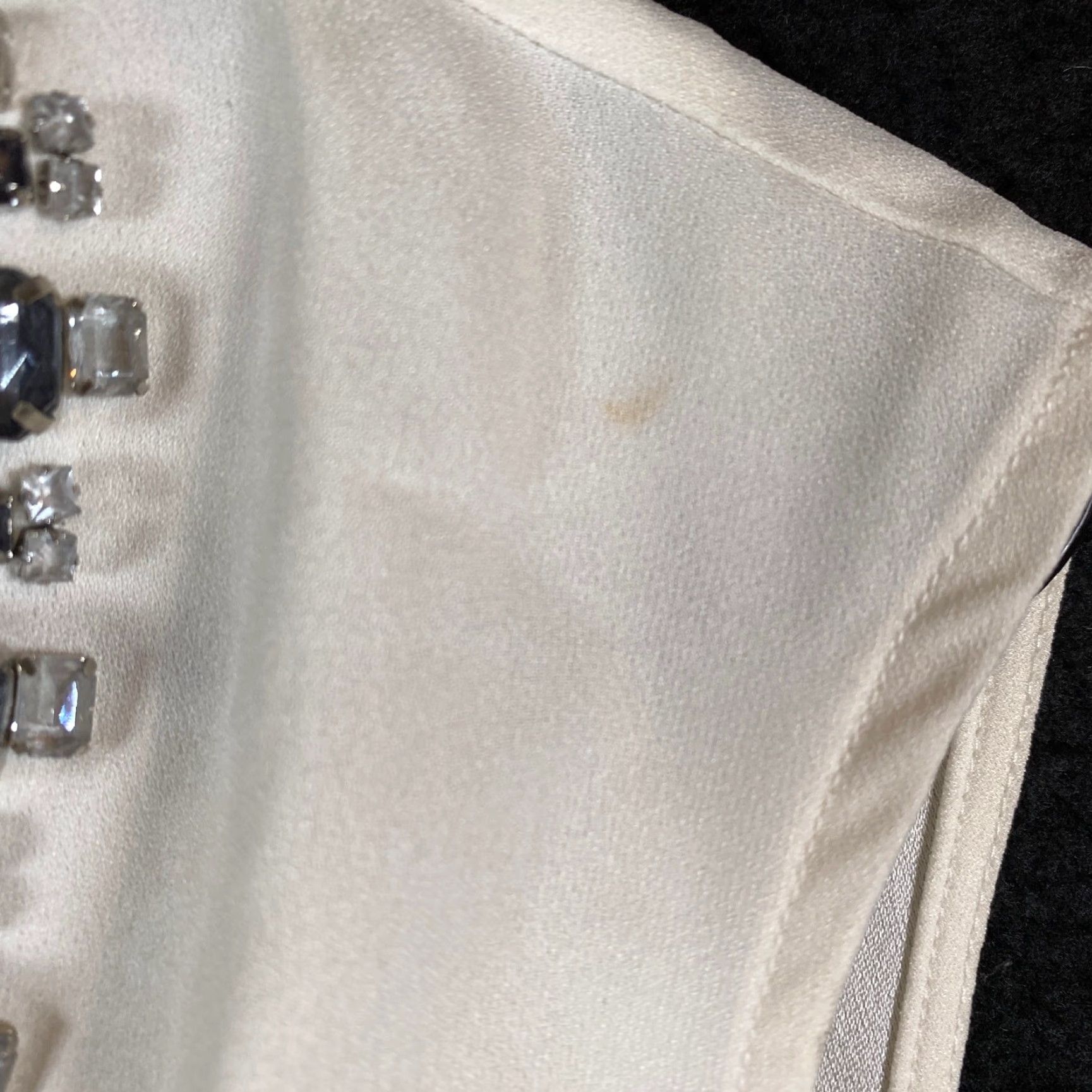 Ann Taylor Ann Taylor Womens Blouse Beige Sleeveless Scoop Neck Jeweled Collar Rhinestone Satin Pullover Regular M Women Casual Workwear 30 Day Returns Size M / US 6-8 / IT 42-44 - 4 Thumbnail