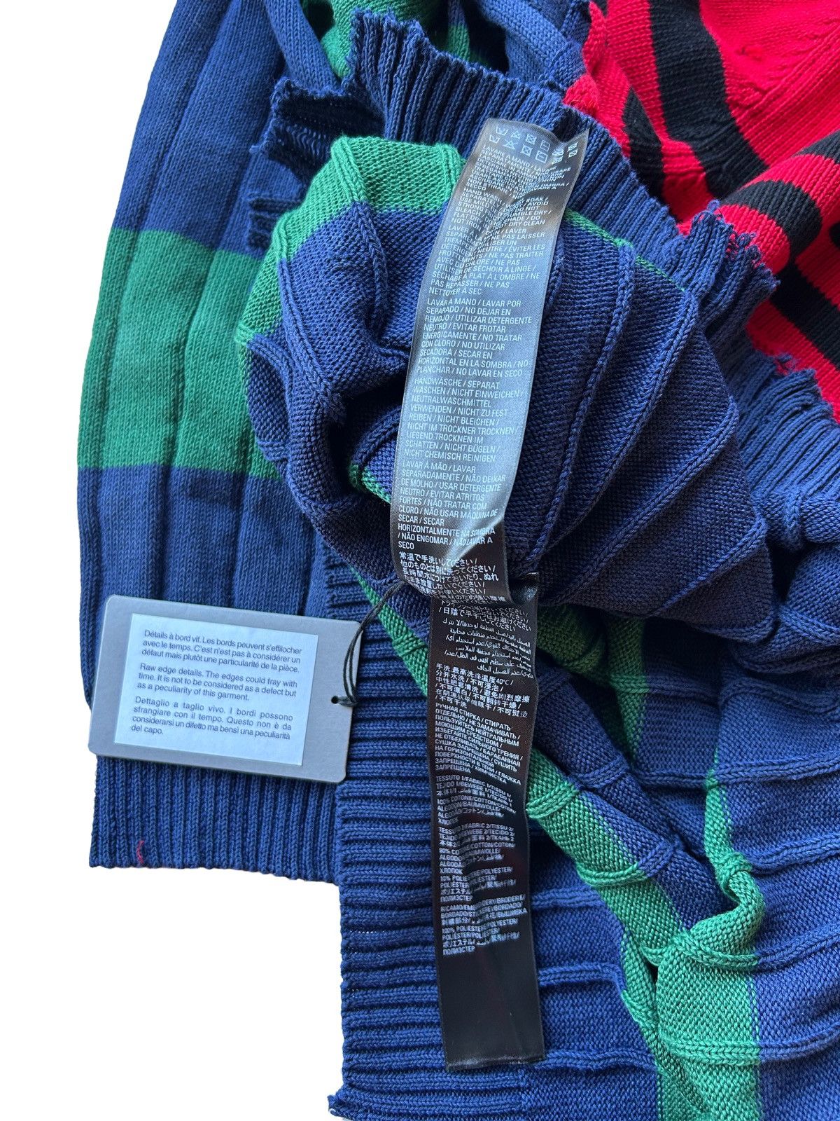 Balenciaga Balenciaga 3B Logo Destroyed Multicolor Knit Sweater Size US M / EU 48-50 / 2 - 11 Thumbnail