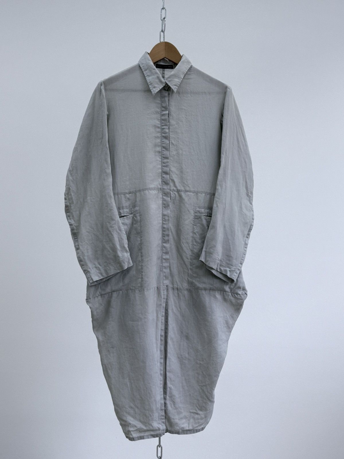 Marithe + Francois Girbaud Marithe + Francois Girbaud Gray Ramie Shirt Dress Size M / US 6-8 / IT 42-44 - 1 Thumbnail