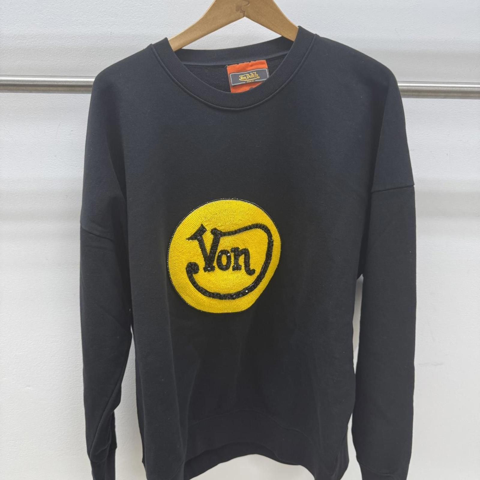 Von Dutch Von Dutch Paris Black Crewneck Beaded Logo Size Small Size US XL / EU 56 / 4 - 1 Thumbnail