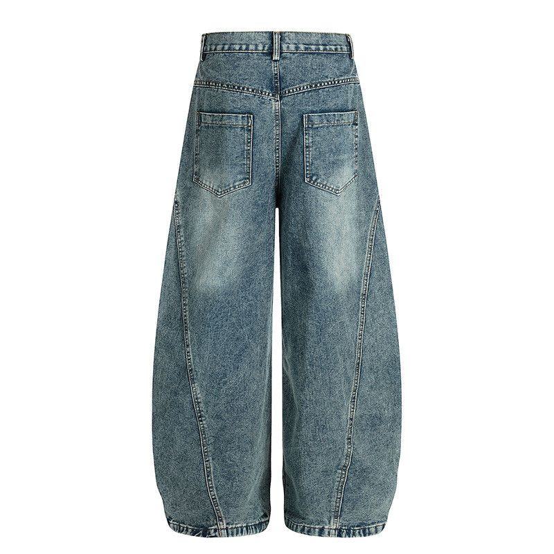 Jean American retro embroidered puppy wash distressed loose jeans Size US 34 / EU 50 - 2 Thumbnail