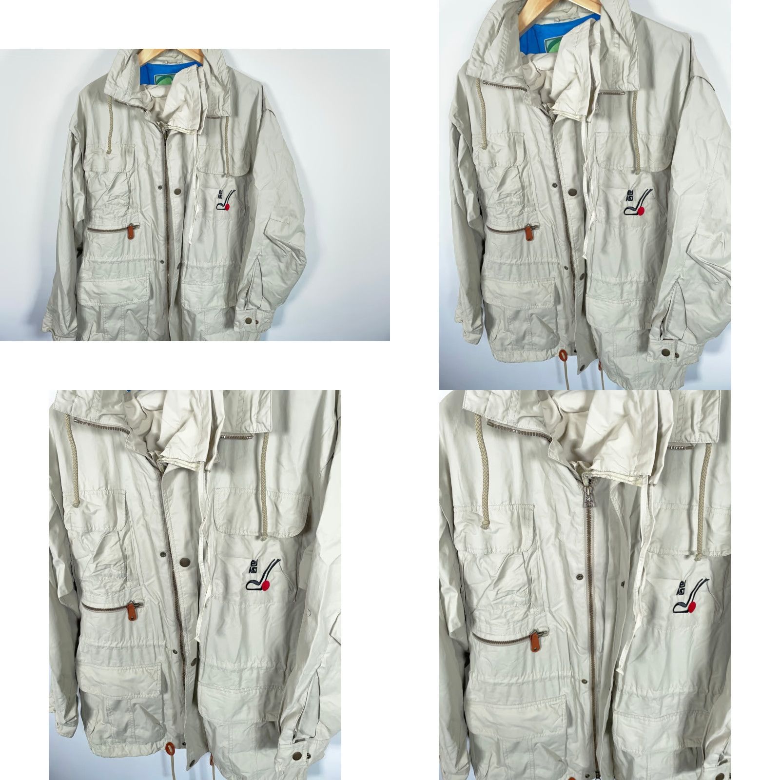 Vintage VINTAGE elho Parka Jacket Beige Nylon XL Men 42 / XL Full Zip Hooded Pockets 90s Retro 90s Mens Size US XL / EU 56 / 4 - 10 Thumbnail