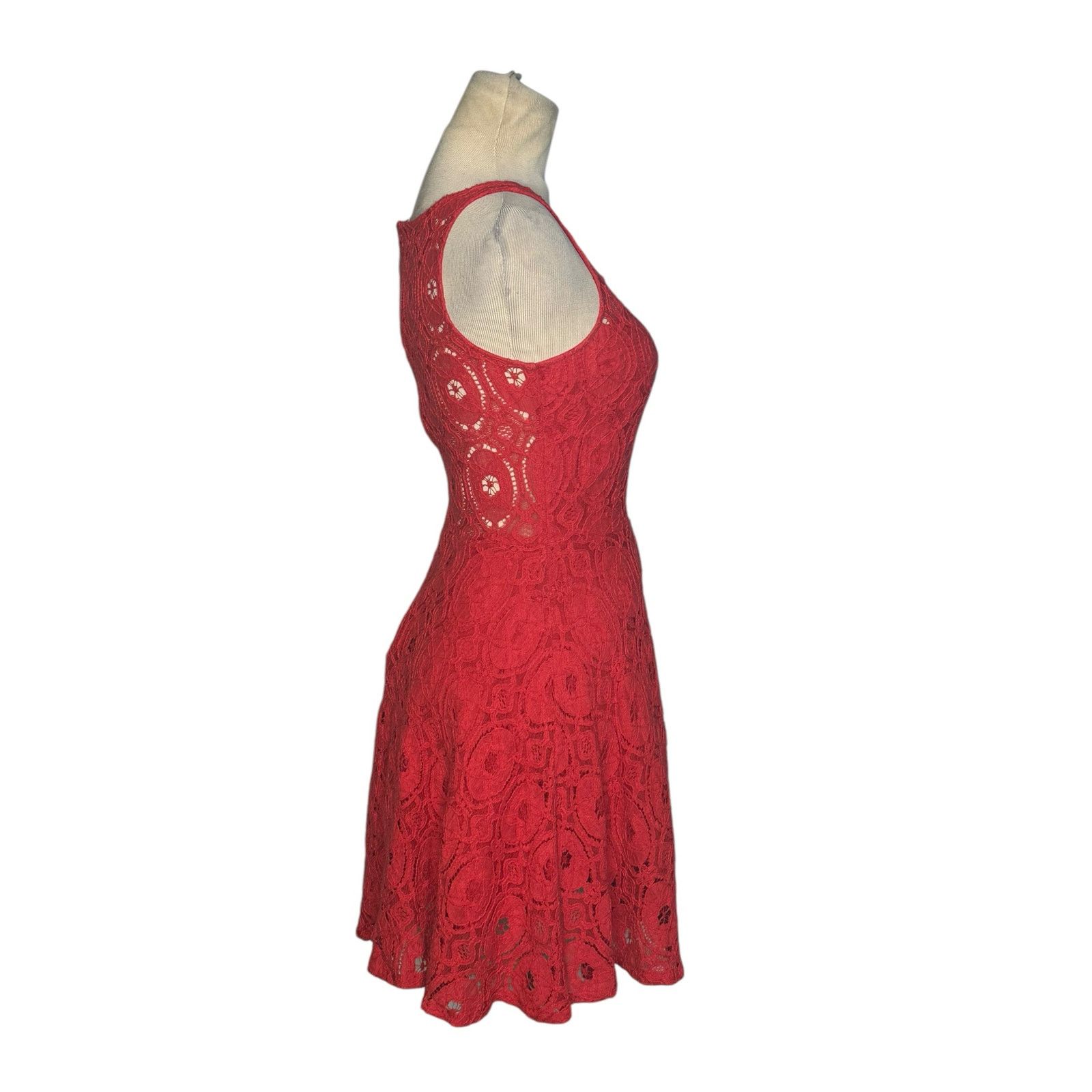 BB Dakota BB Dakota red lace fit and flare mini dress size 0 Size XS / US 0-2 / IT 36-38 - 5 Thumbnail