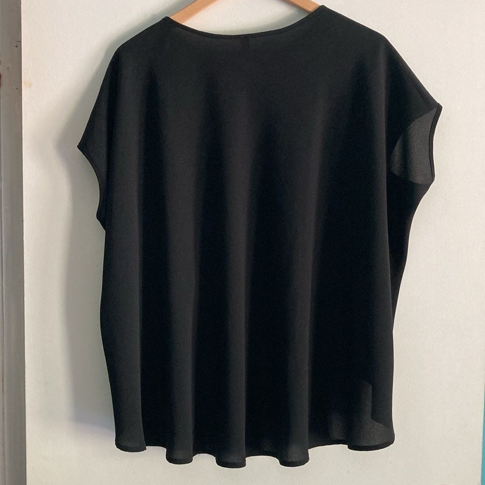Imperial Imperial Womens Black Poly Blend High Low Pullover Blouse Size M Made in Italy Size M / US 6-8 / IT 42-44 - 5 Thumbnail