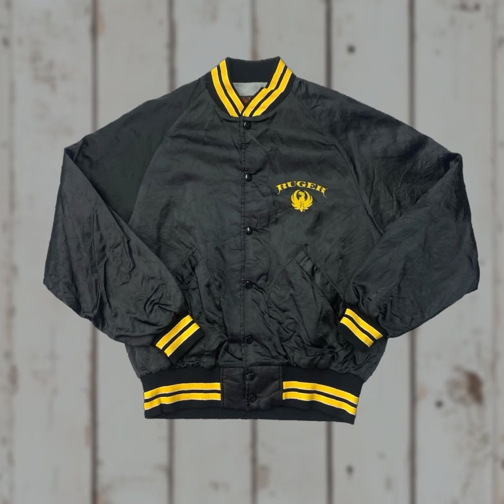 Dunbrooke VINTAGE Ruger Guns Satin Bomber Jacket Mens Large Black Size US L / EU 52-54 / 3 - 1 Thumbnail