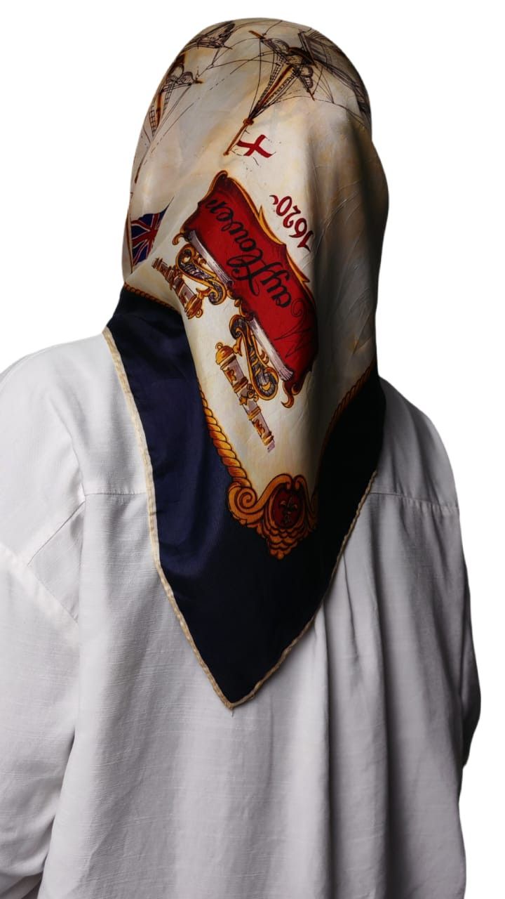 Other 1960s Mayflower VINTAGE SAILING SHIP Scarf Size ONE SIZE - 2 Thumbnail
