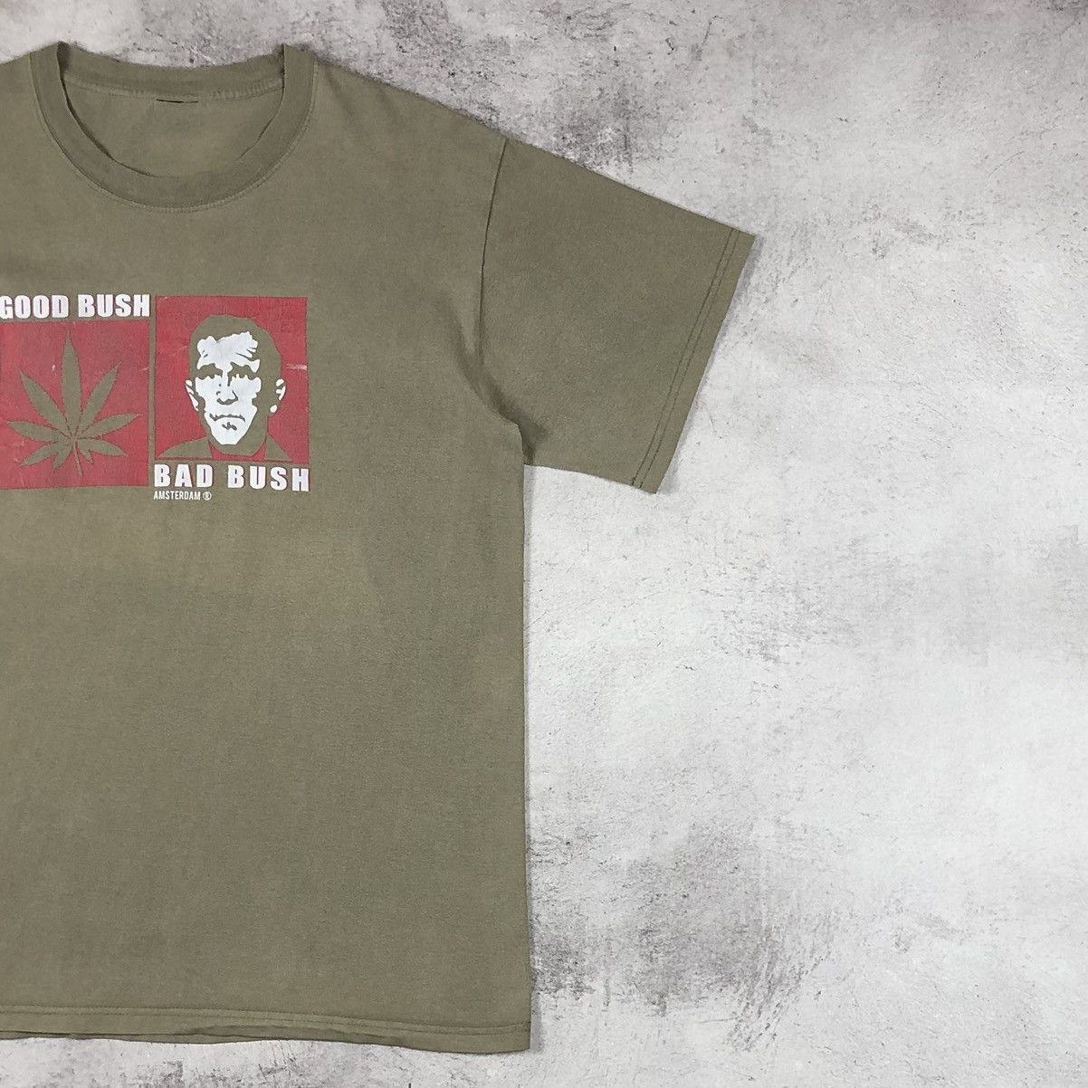 Vintage Y2K Good Bush Bad Bush Amsterdam Weed Tee Size US M / EU 48-50 / 2 - 4 Thumbnail