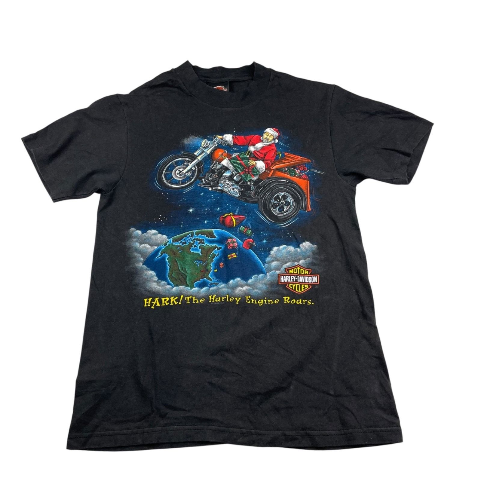 Harley Davidson VTG 1996 Harley Davidson Hark! Engine Roars Single Stitch T- Size US S / EU 44-46 / 1 - 1 Thumbnail