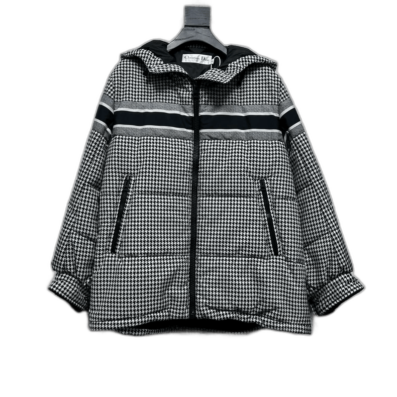 Dior DIOR Houndstooth Print Padded Jacket Size S-2506 Size S / US 4 / IT 40 - 1 Thumbnail