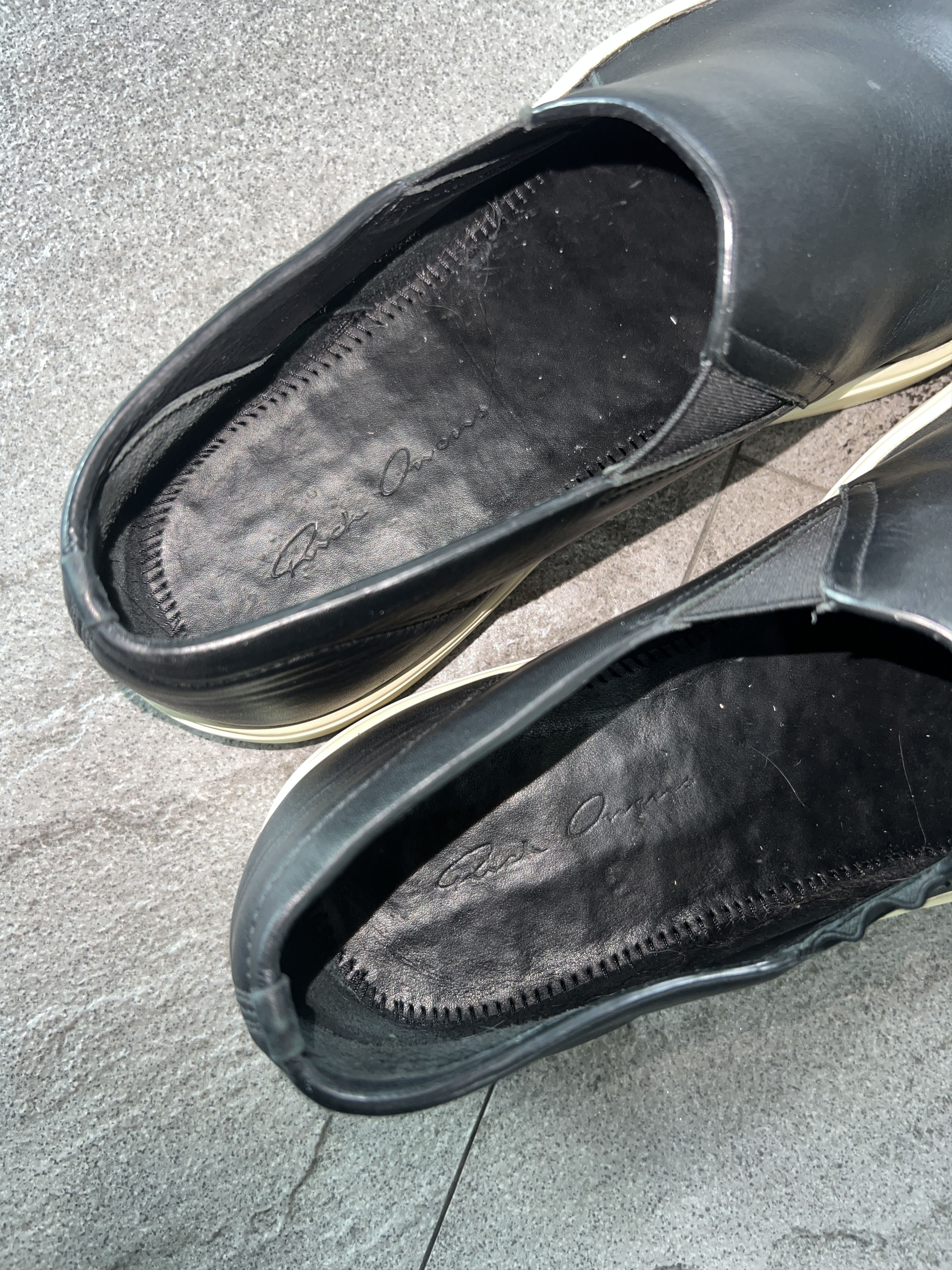 Rick Owens Rick Owens Leather Slip On Sneakers Black Size 40 Italy Size US 7 / EU 40 - 9 Thumbnail