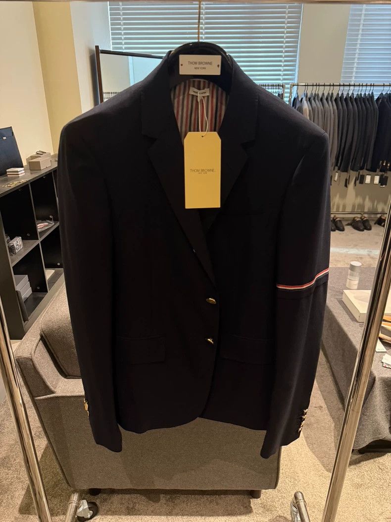 Thom Browne Thom Browne size3 Single-breasted suit jacket in dark blue Size 42S - 2 Thumbnail