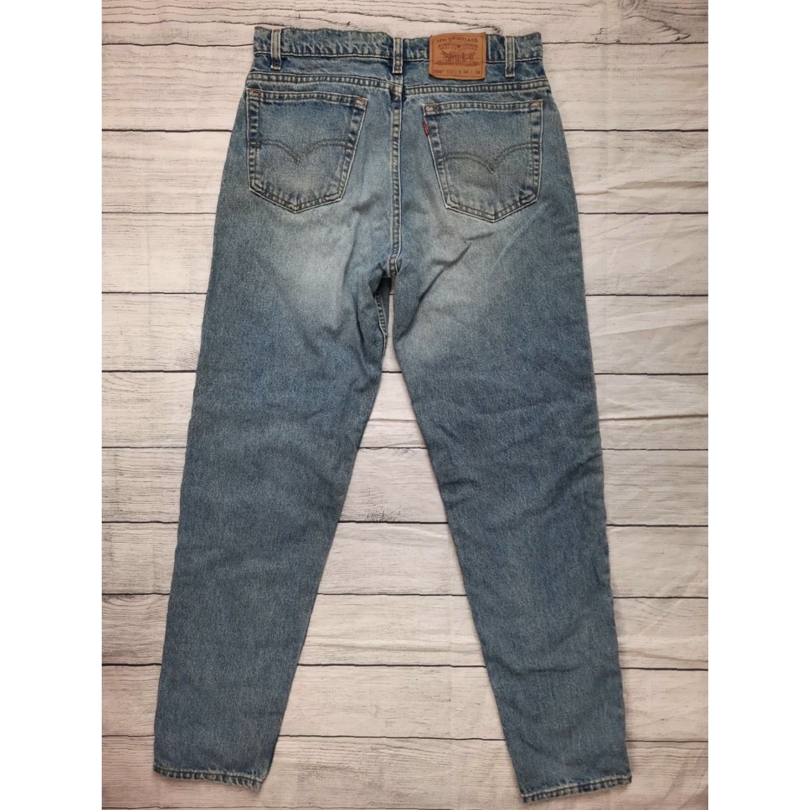 Levi's VINTAGE Levi's 550 Jeans - 34x34 - Relaxed Tapered Leg - Blue Denim - USA Made - Mens Jeans Size US 32 / EU 48 - 6 Thumbnail