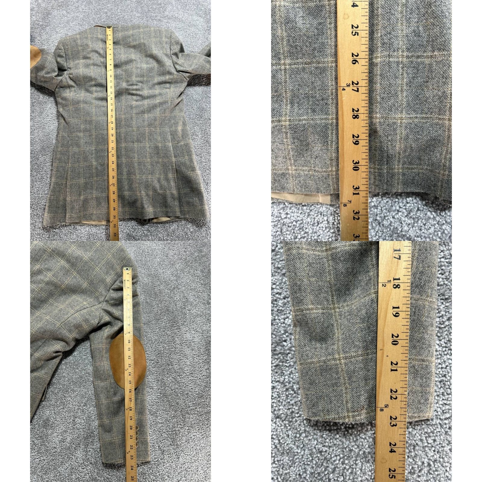 Brooks Brothers Brooks Brothers Blazer Mens 42 Gray Plaid Wool Cashmere Jacket Single-Breasted Notch 3-Button City Classic Mens Size 42R - 10 Thumbnail