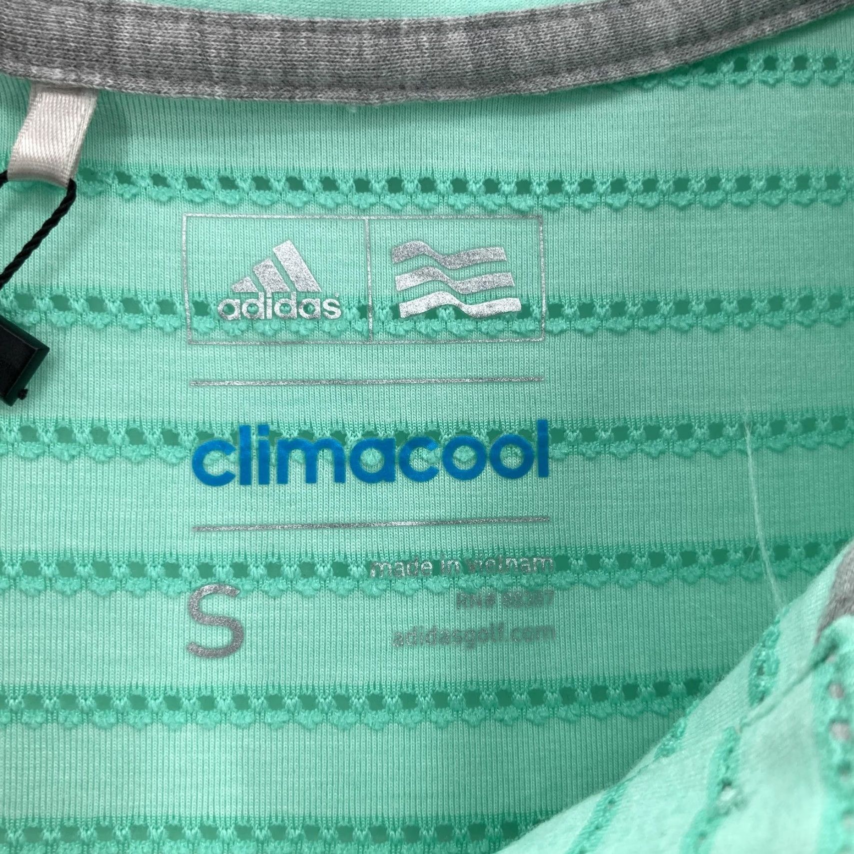 Adidas Adidas ClimaCool Polo Shirt Womens Small Green Striped Golf Performance Breathable Stretch Size S / US 4 / IT 40 - 4 Thumbnail