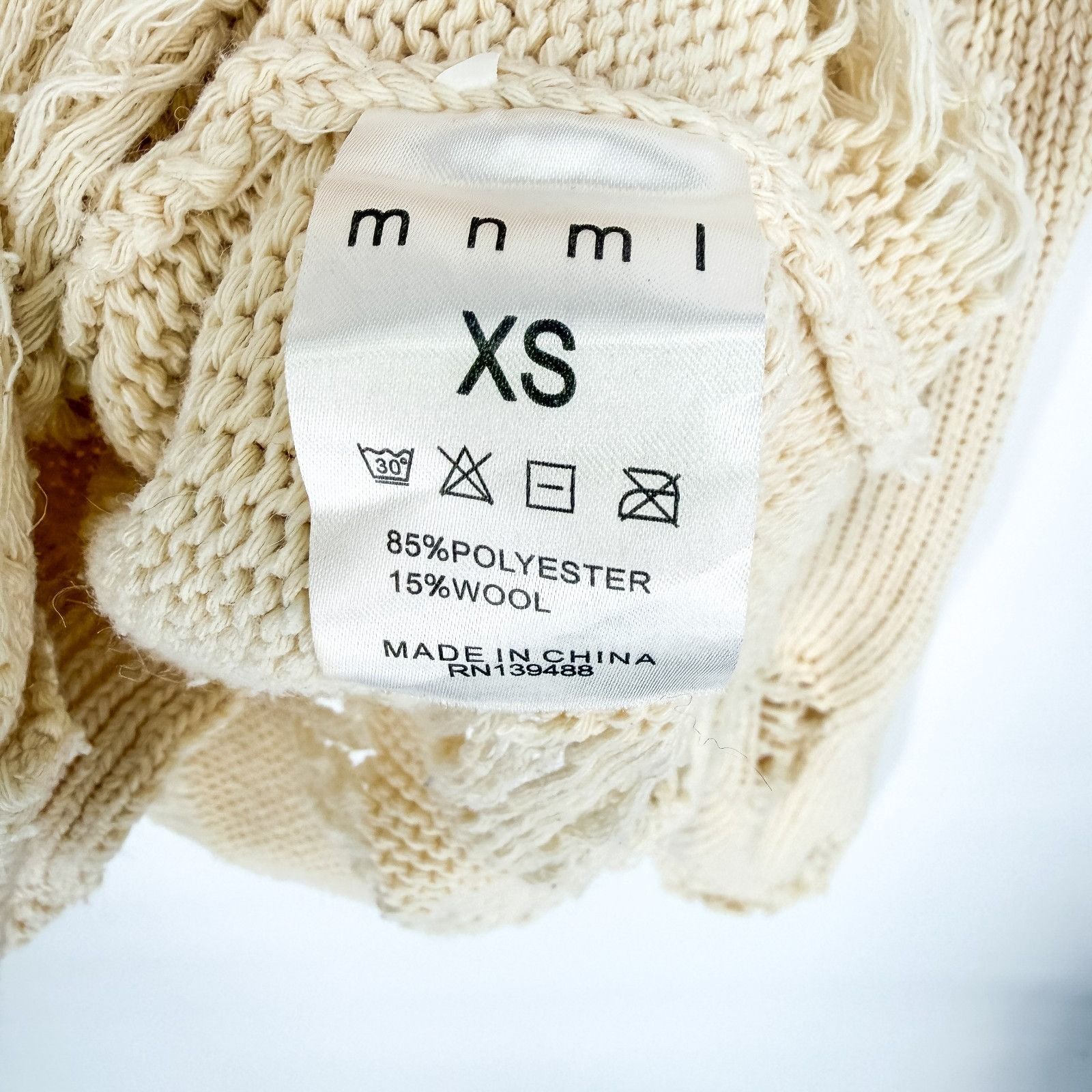 MNML MNML Distressed Cardigan Sweater Cream Shredded Grunge Butto Size US XS / EU 42 / 0 - 5 Thumbnail