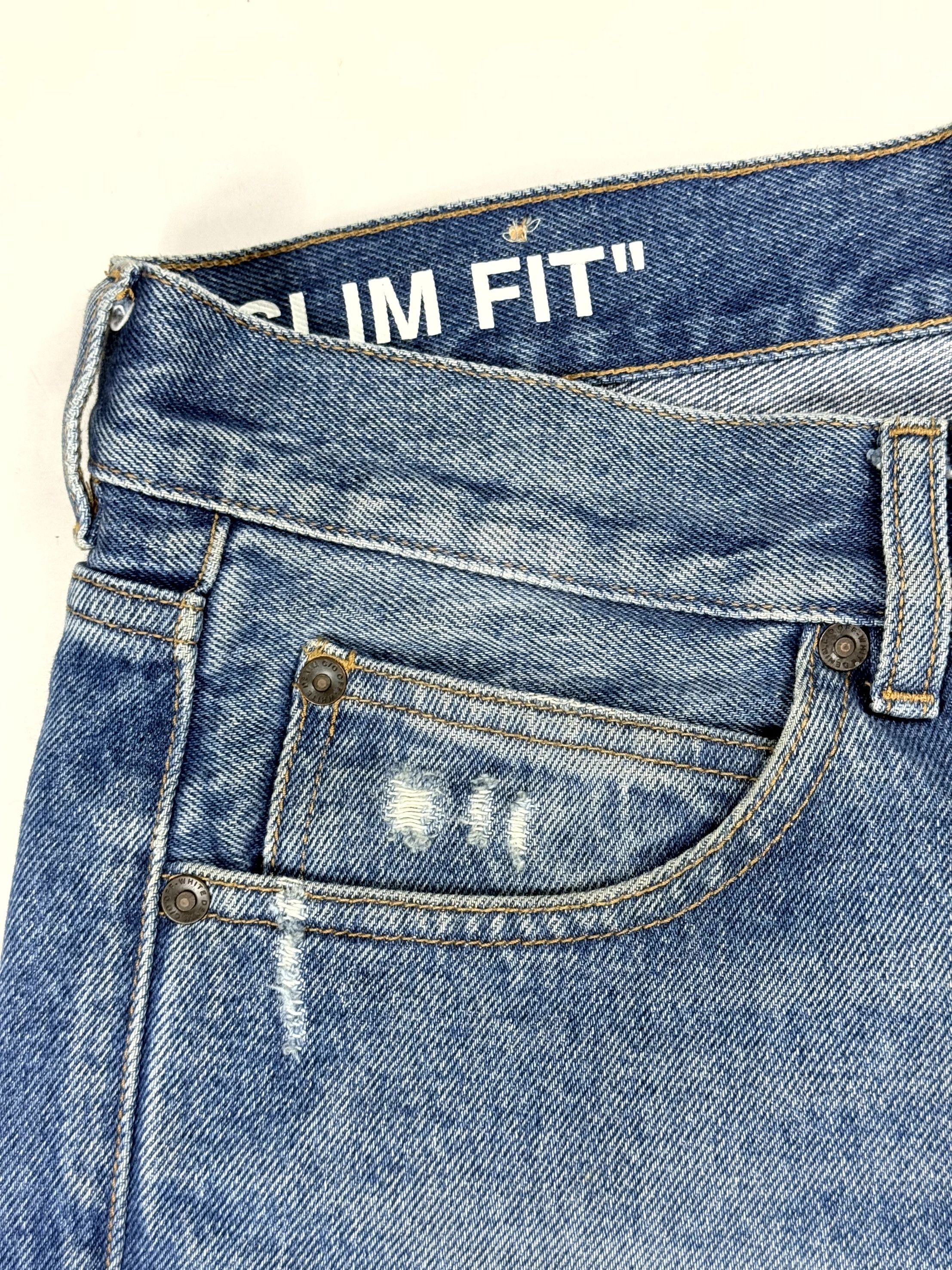 Off-White Off-White Diagonal Stripe Logo Slim Fit Jeans Size 31 Size US 31 - 9 Thumbnail
