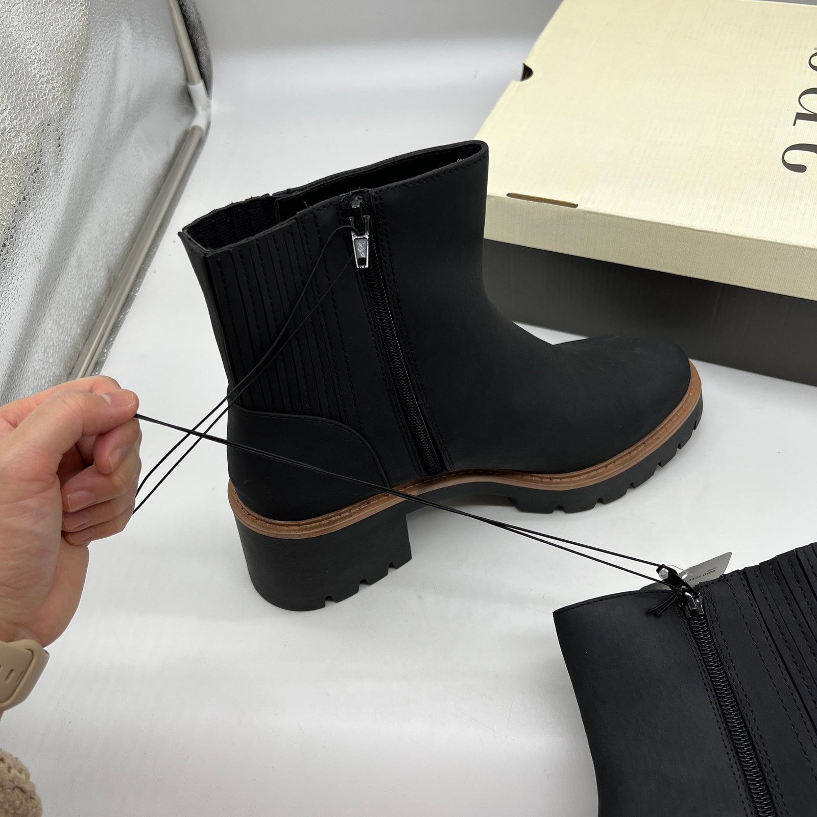 Other a.n.a. Women's 9.5M Black Ankle Boots Platform Lug Size US 9.5 / IT 39.5 - 8 Thumbnail