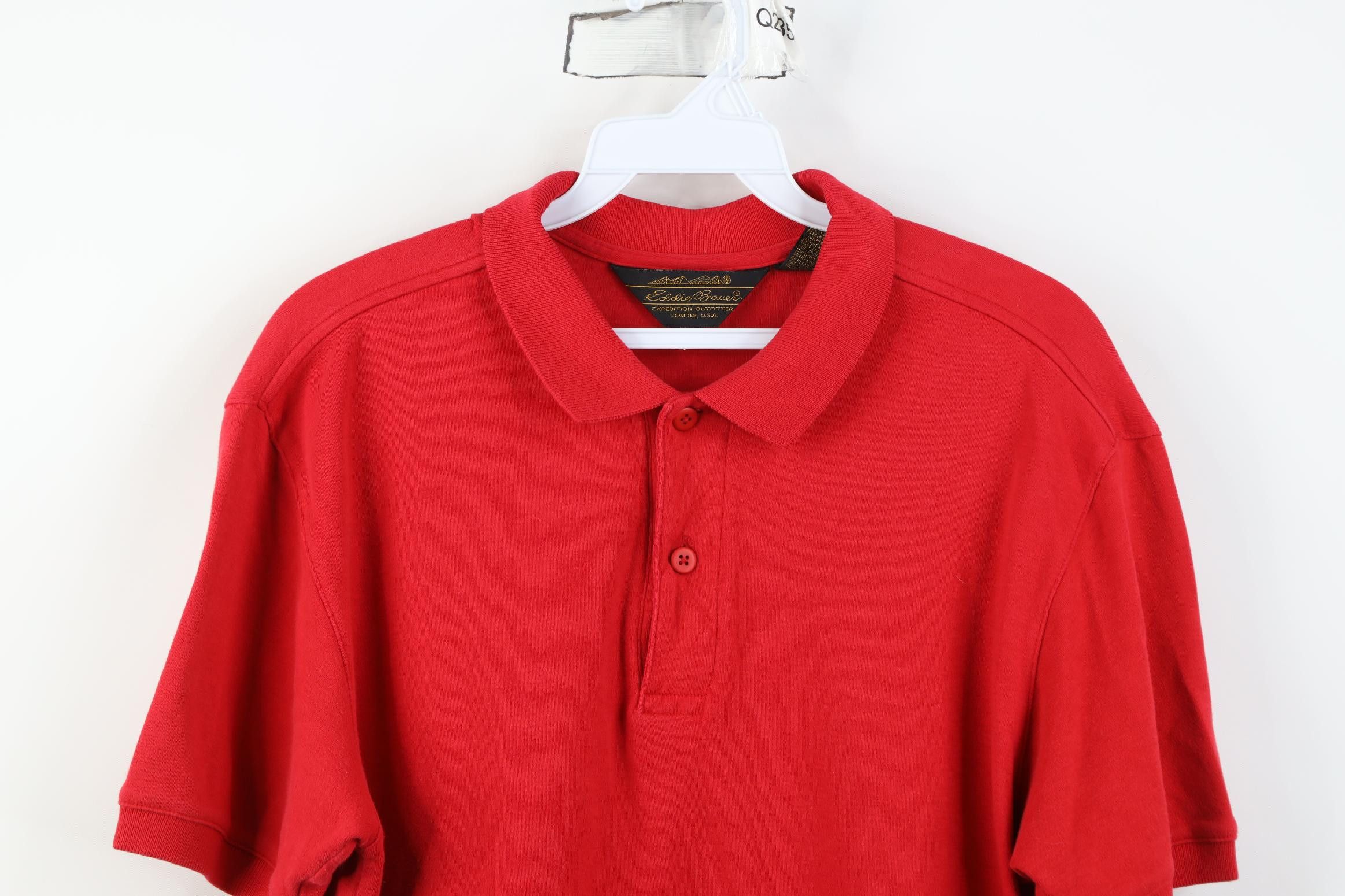 Eddie Bauer Vintage 90s Eddie Bauer Soft Cotton Golf Polo Shirt Red Size US M / EU 48-50 / 2 - 2 Thumbnail