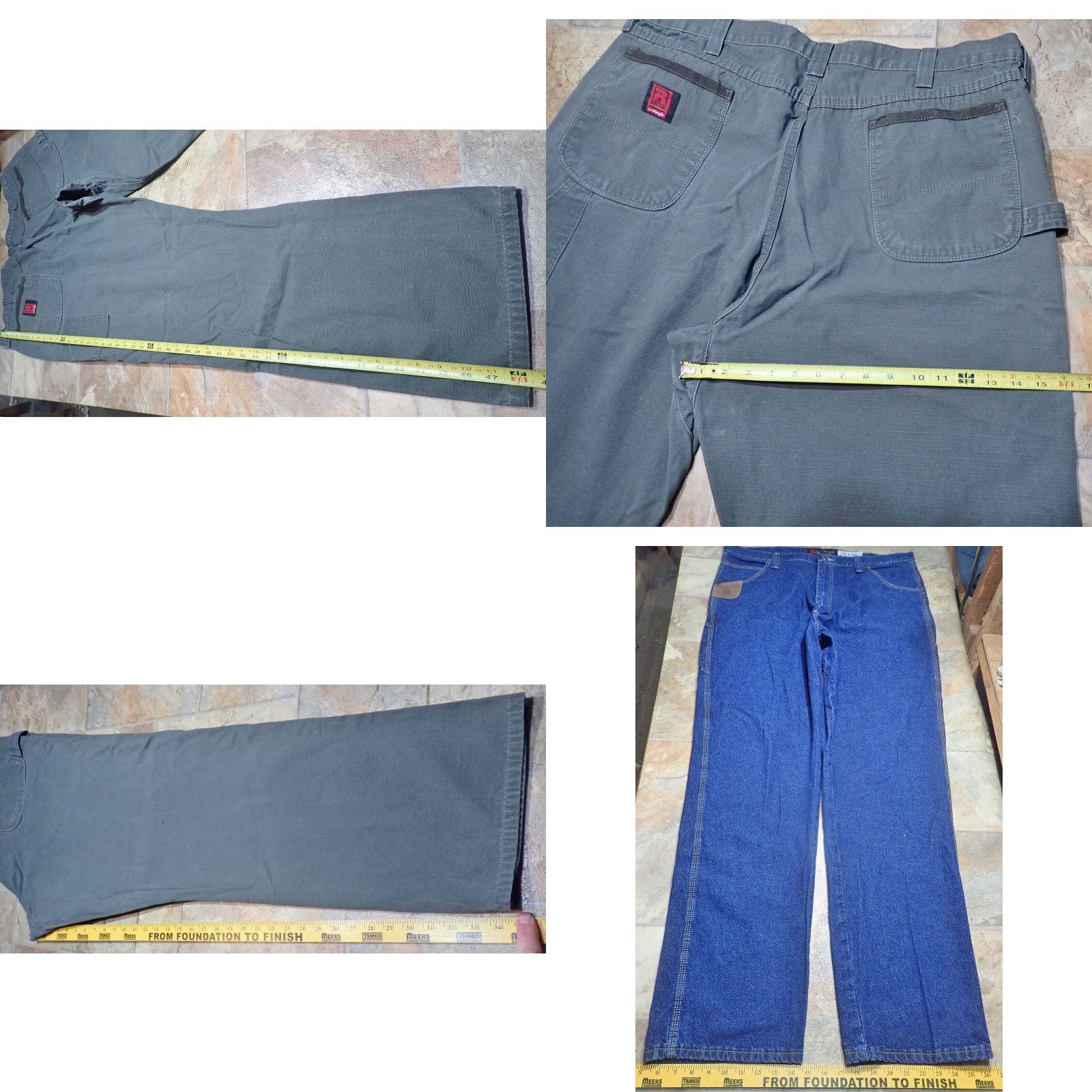 Wrangler VINTAGE Wrangler RIGGS Workwear Carpenter Pants Mens 42 Green Blue Ripstop Denim Outdoor Workwear 90s Size US 42 / EU 58 - 8 Thumbnail