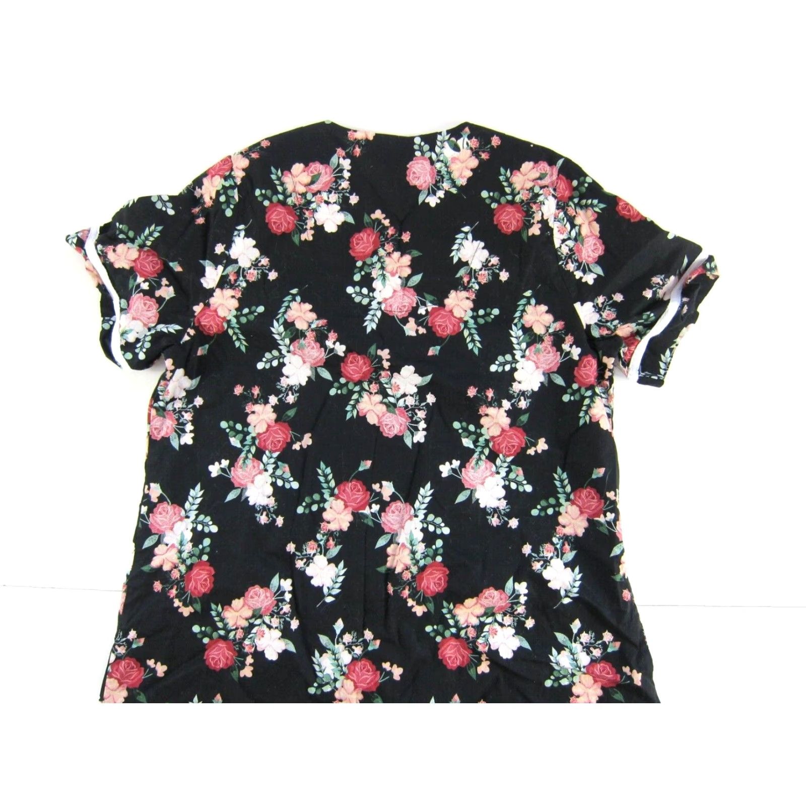 Pinko Yozly Cotton Stretch Black Pink Floral Bird Button Down Pocket House Dress Small Size S / US 4 / IT 40 - 5 Thumbnail